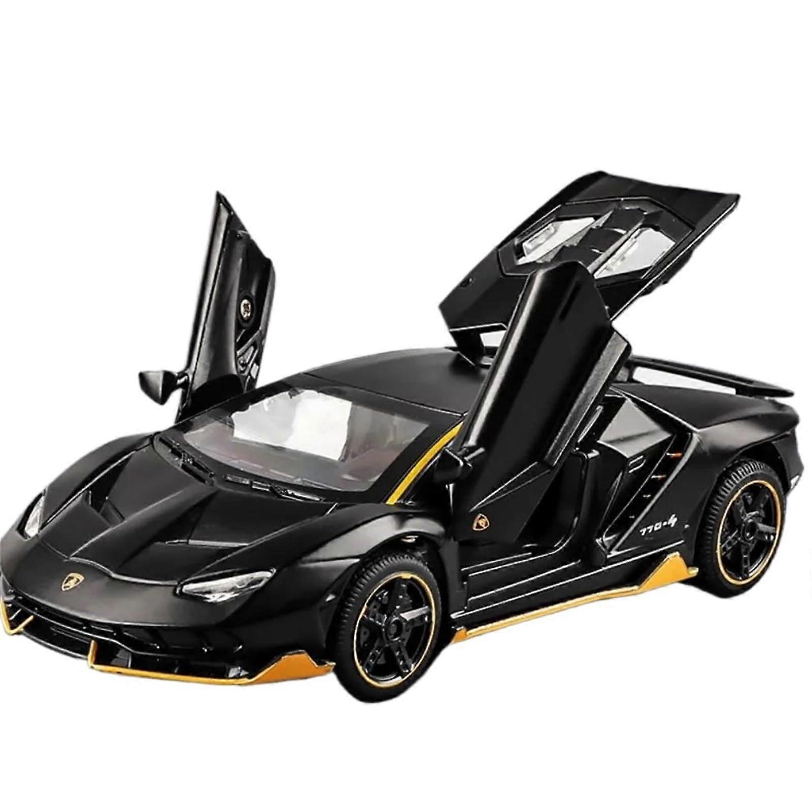 Lamborghini LP770 Die-Cast Model Car 1:32 Scale Alloy Pullback Vehicle Matte Black Exquisite Collectible Model