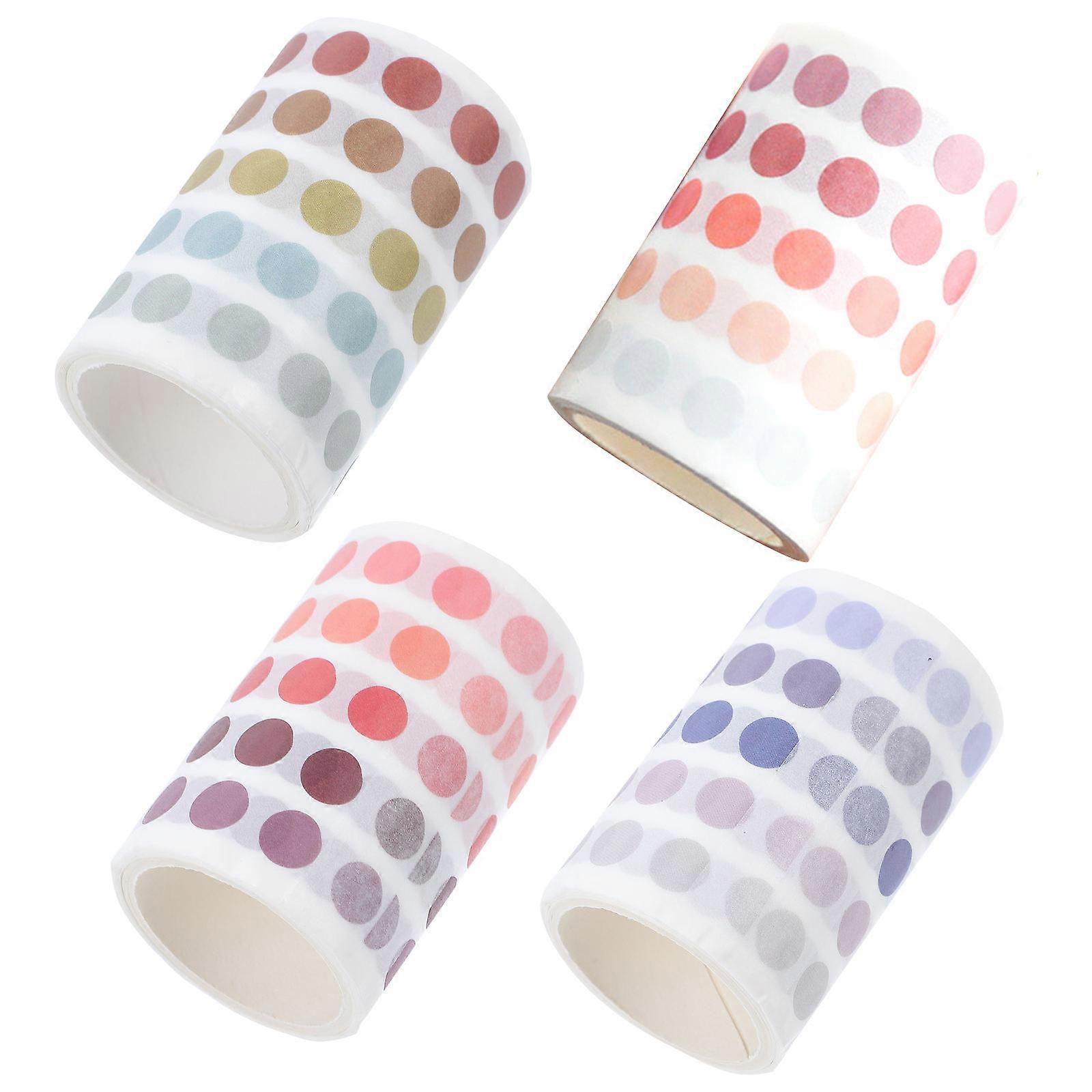 4pcs Assorted Color PP Stickers for Decor with Dot Design Scrapbook Stationery Gifts