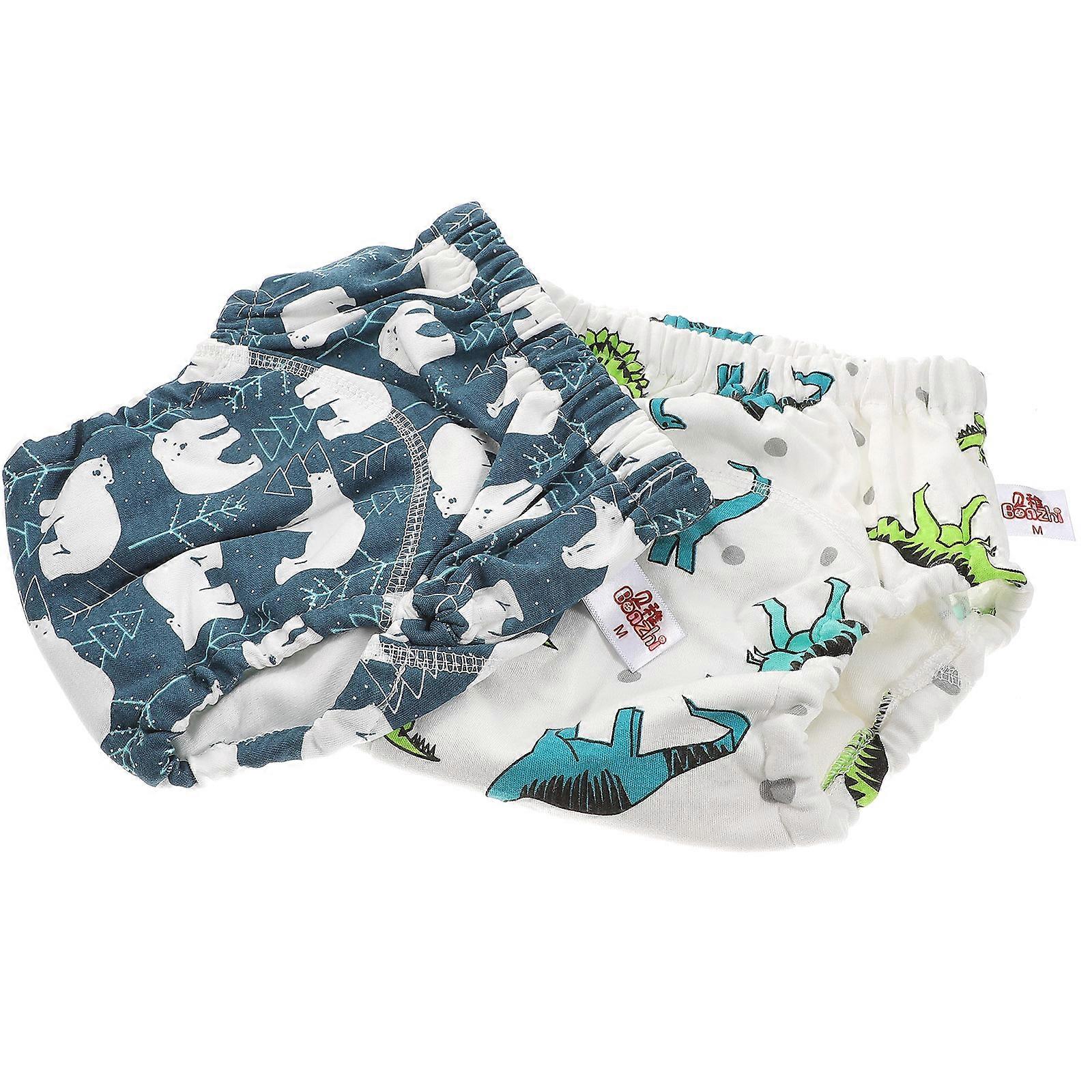 Durable MultiColor Baby Training Pants with Waterproof Layer and Pure Cotton Material for Baby Use 2pcs