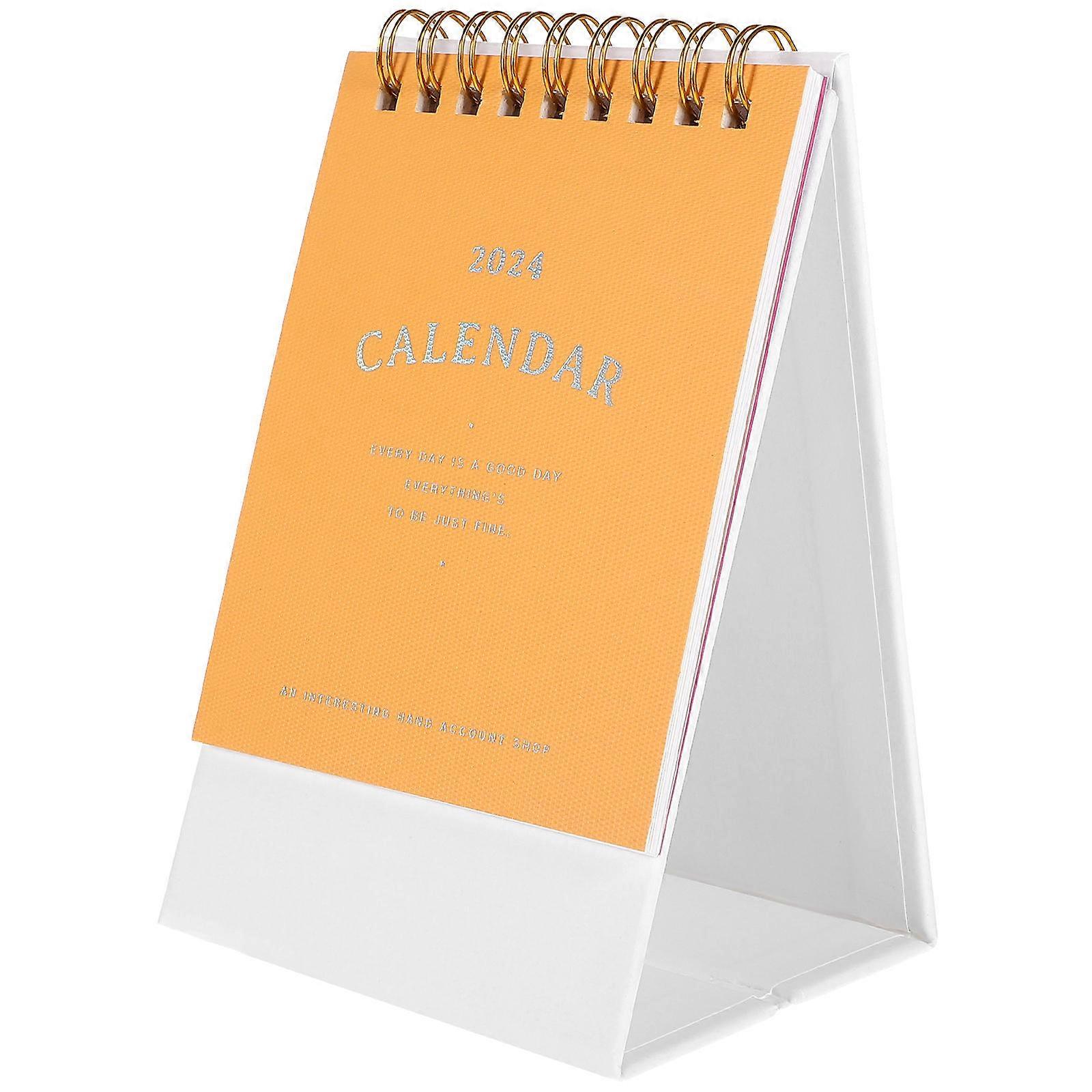 Standing Desk Calendar 2024 Calendar For Classroom Office Use Yellow Color 1Pack