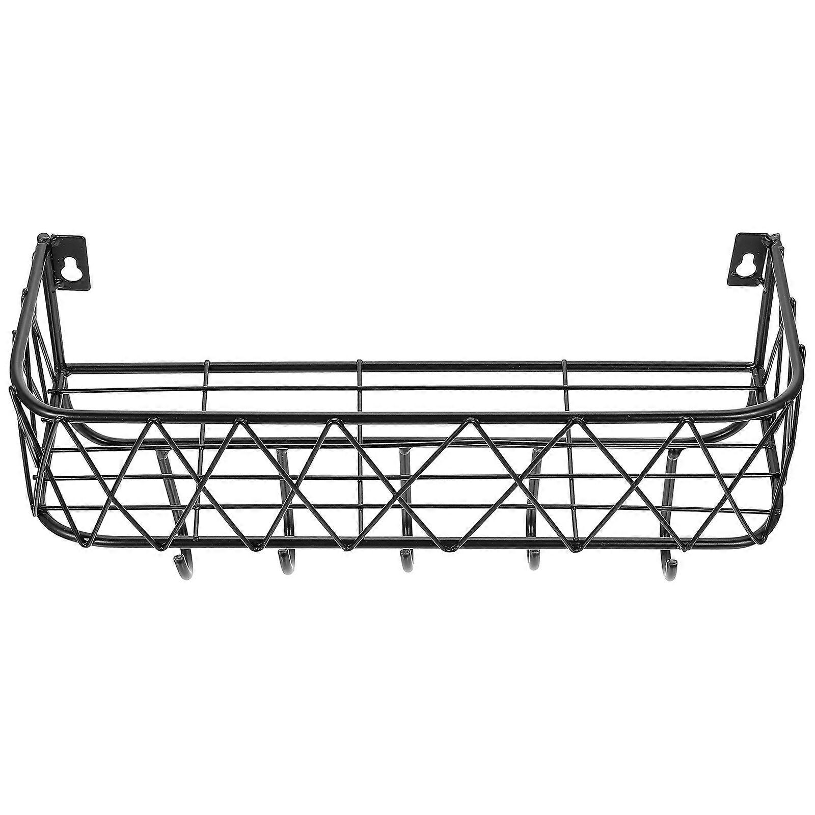 Wall Mounted Hook Black Iron for Items Hanging Versatile Installation Key Storage Hook