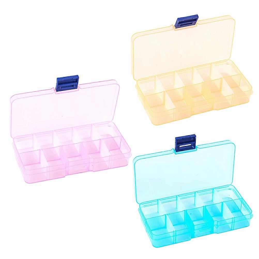 Plastic Box Jewelry Holder for Storage Use 3Pcs Assorted Color Durable
