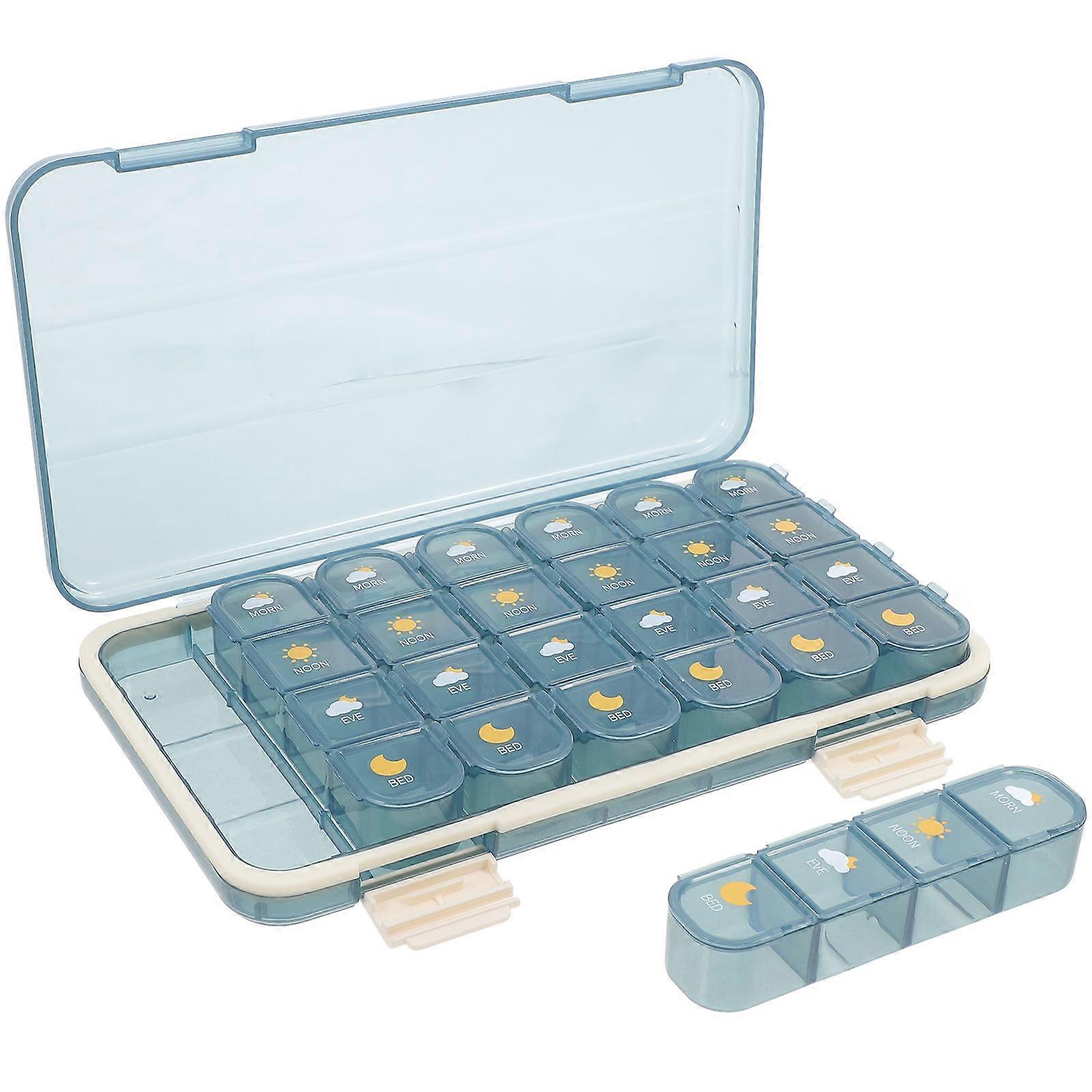 Portable Travel Medicine Box with Tight Seal for Daily Use Blue Compact and Lightweight 4.5x3.2x1.8 Inches