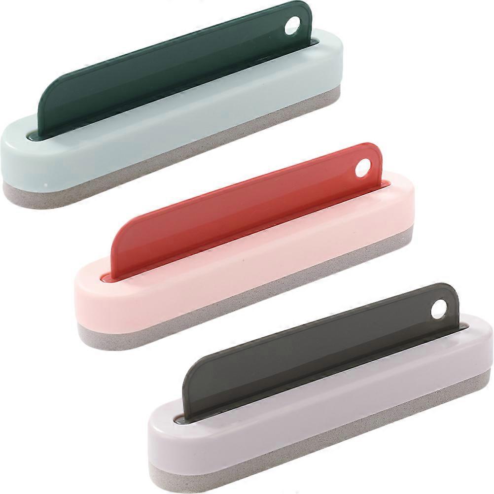 Glass Cleaning Tool with 3Pcs Window Clean Brush for Home Kitchen Use Plastic Assorted Color