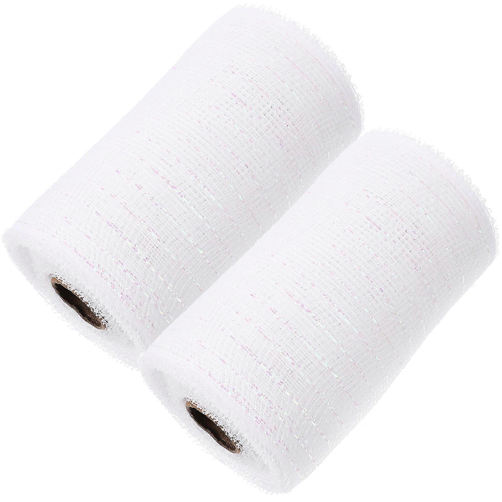 Bouquet Packing Mesh Decorative Roll For Crafts Parties Multi Color 2 Rolls Gift Wrapping