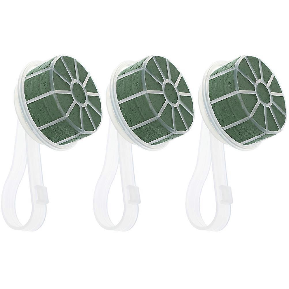 Bridal Bouquet Holder for DIY Use with Durable Plastic Handle and Absorbent Foam Green Color 3pcs Pack