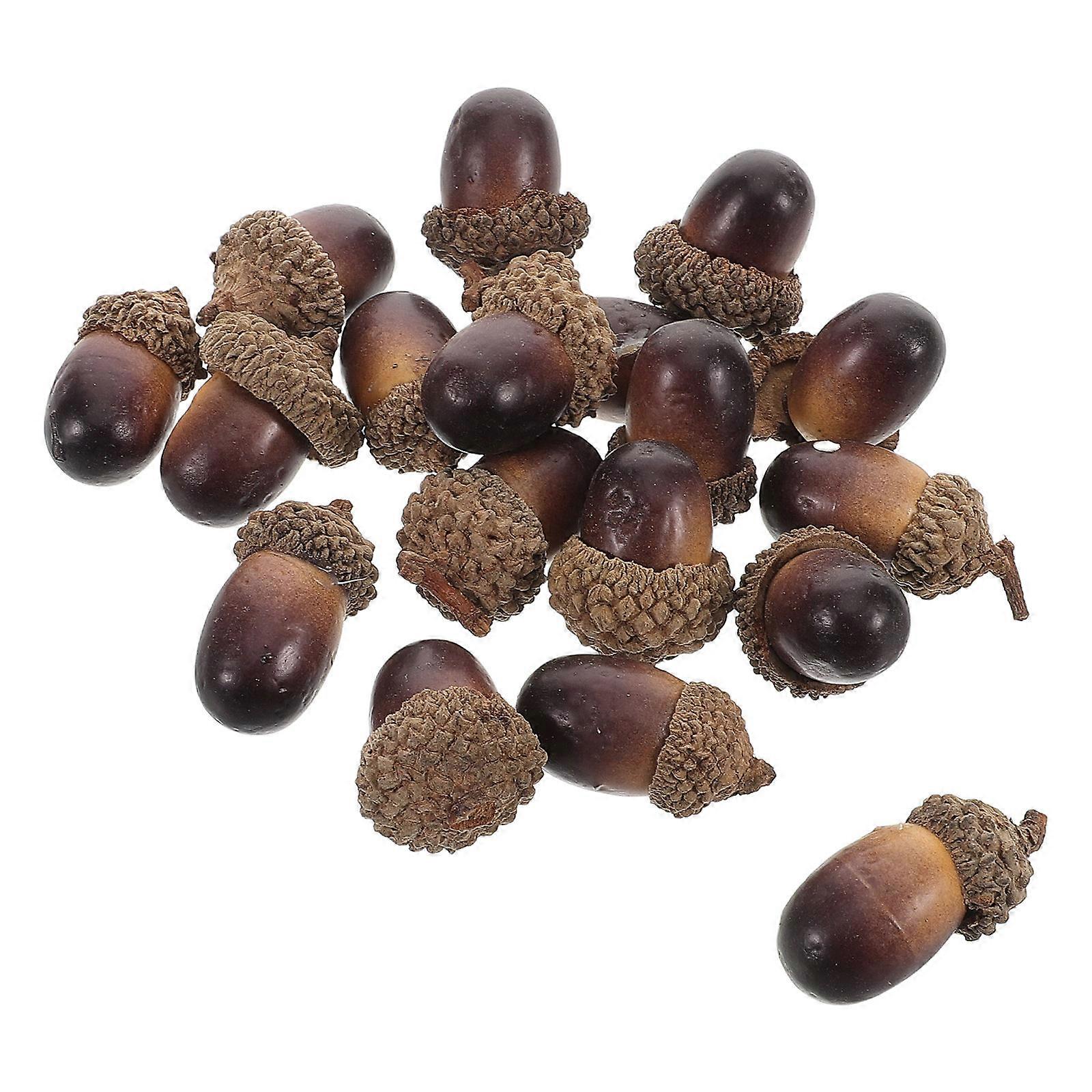50pcs Realistic Artificial Acorns with Natural Caps for DIY Crafts, Home Decor, Wedding, Thanksgiving, Halloween & Christmas Ornaments