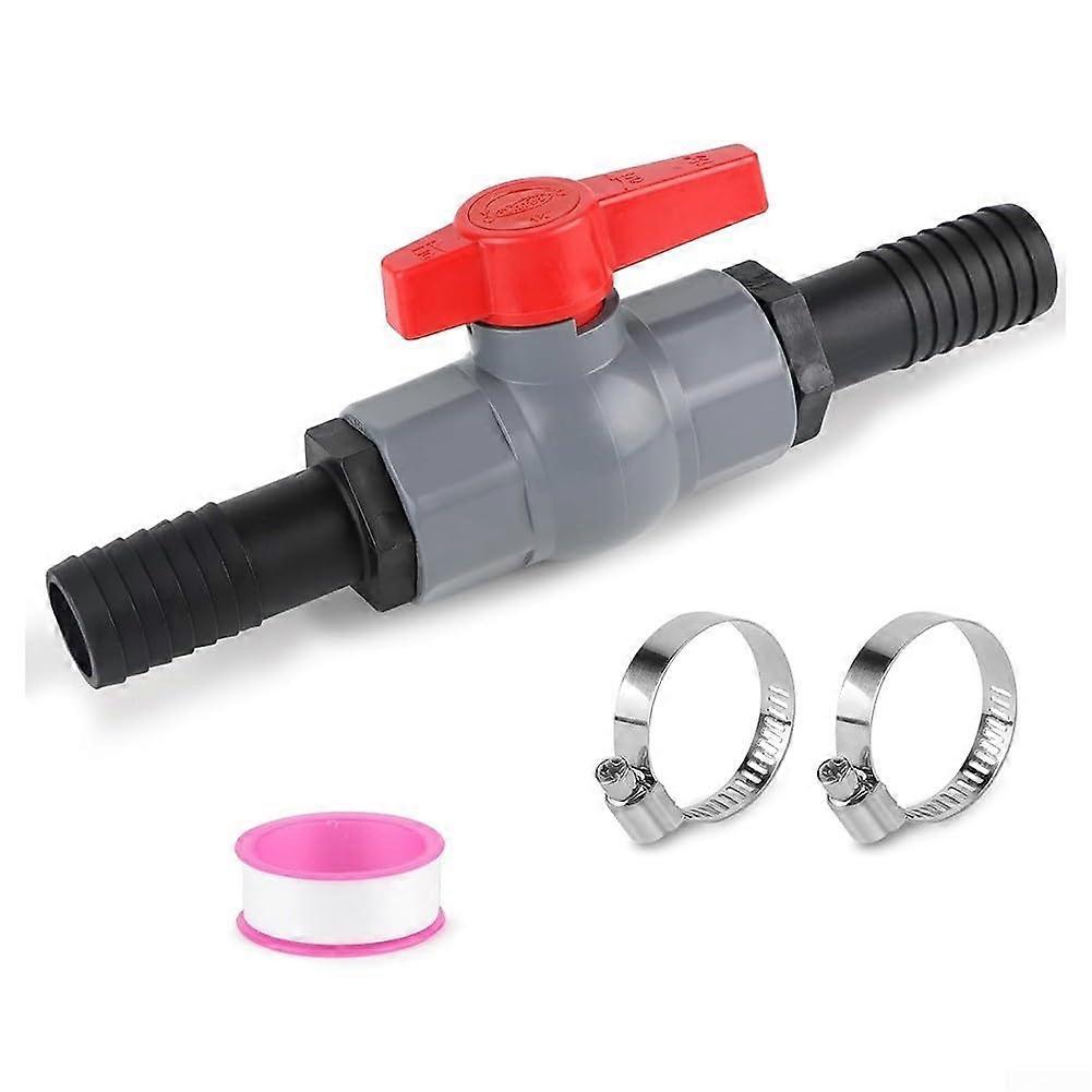 PVC Shutoff Valve with Hose Connector for Effective Water Control in Pool and Irrigation Settings (1 1/4' (40mm)  32mm)