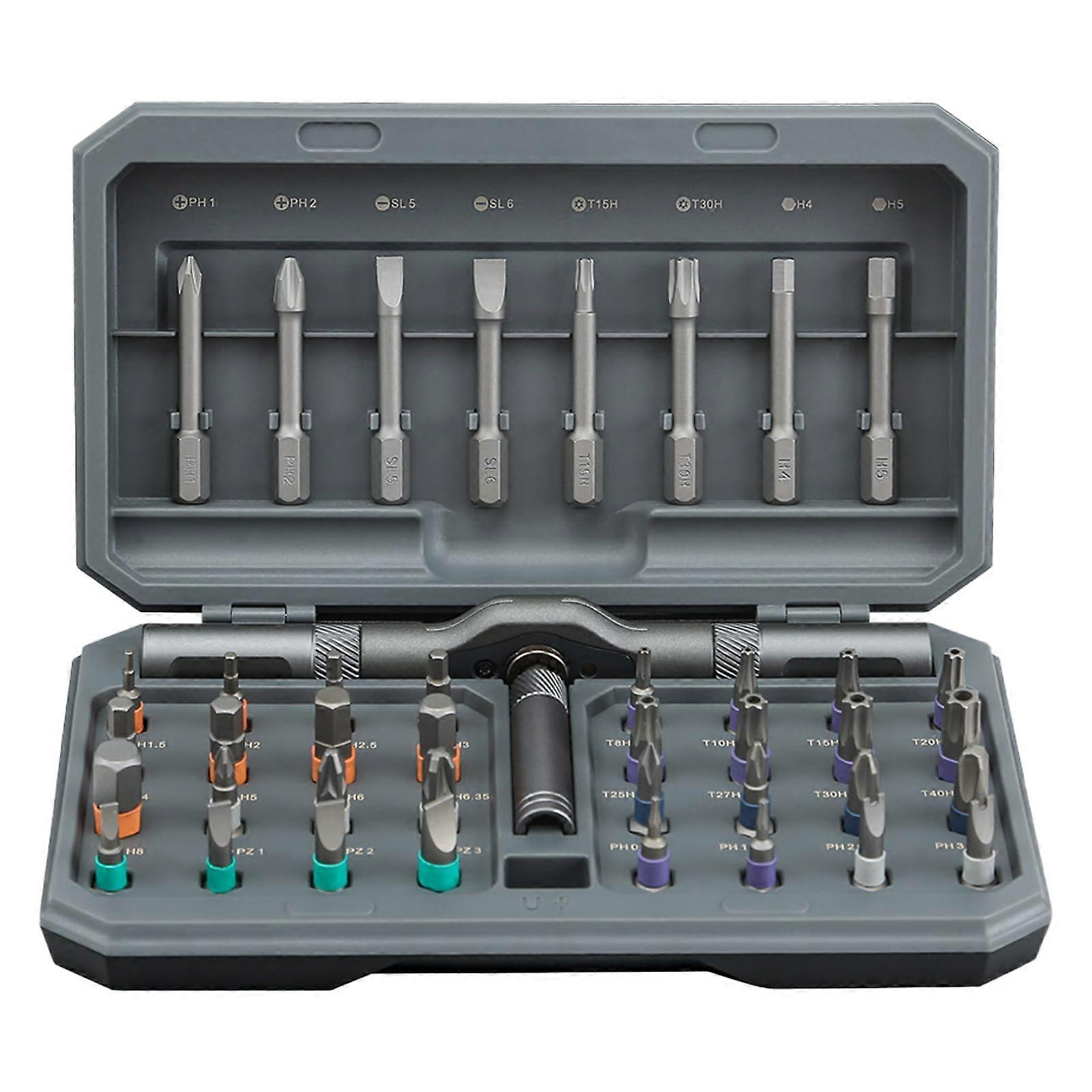 Precision Ratcheting Screwdriver Set, 42in1 Ratchet Bit Set, Multipurpose Tool, Craft Manual Screwdriver, Dark Grey