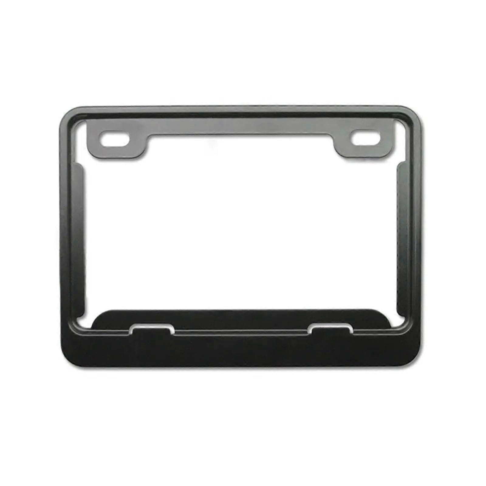 License Plate Holder For Motorcycle, Carbon Fiber Look Metal Frame, Easy Install, Black Finish