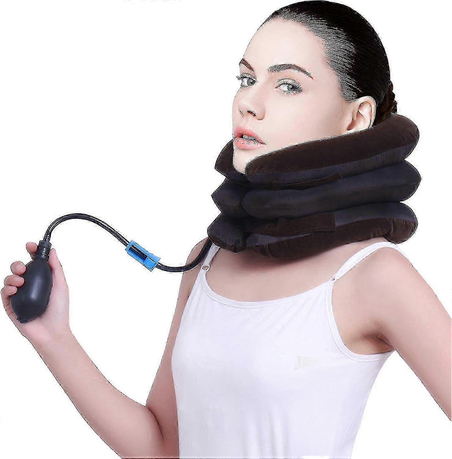 Inflatable Cervical Neck Traction Device with Support for Head Shoulder Pain Relief