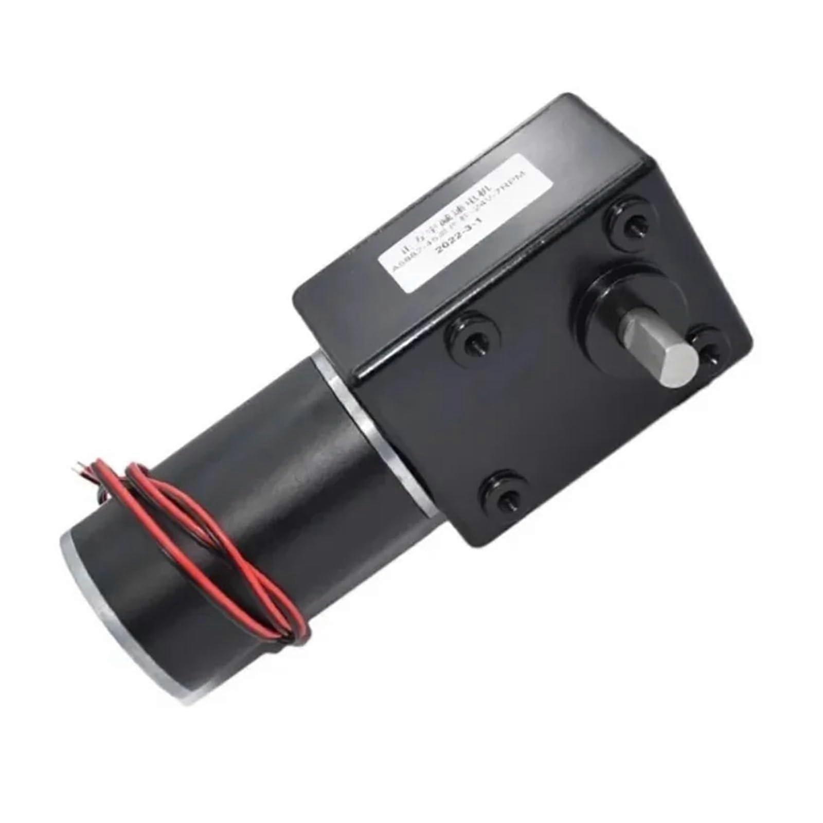 DC 12V 24V High Torque Worm Gear Motor with Metal Gearbox Self-Locking Reverse 35 RPM for Robotics and Lifting