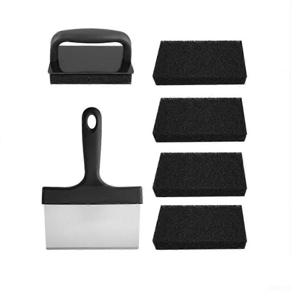 Griddle Cleaning Kit With Stainless Steel Scraper And Composite Handle For Flat Top Grills Cast Iron Cookware