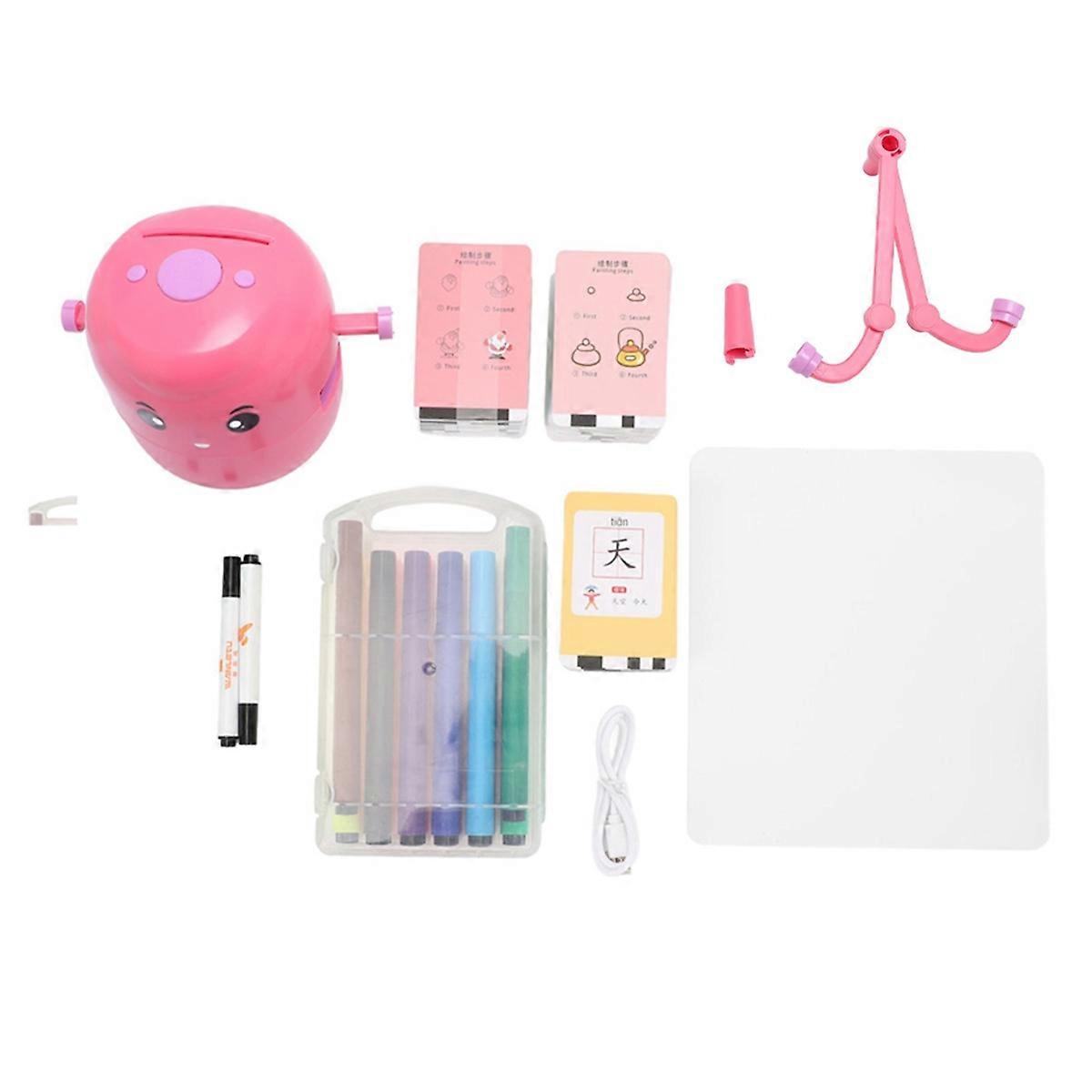 Smart Drawing Robot Intelligent Painting Robot Kids Drawing Toys for Children Birthday Gifts for Girls Early Pink