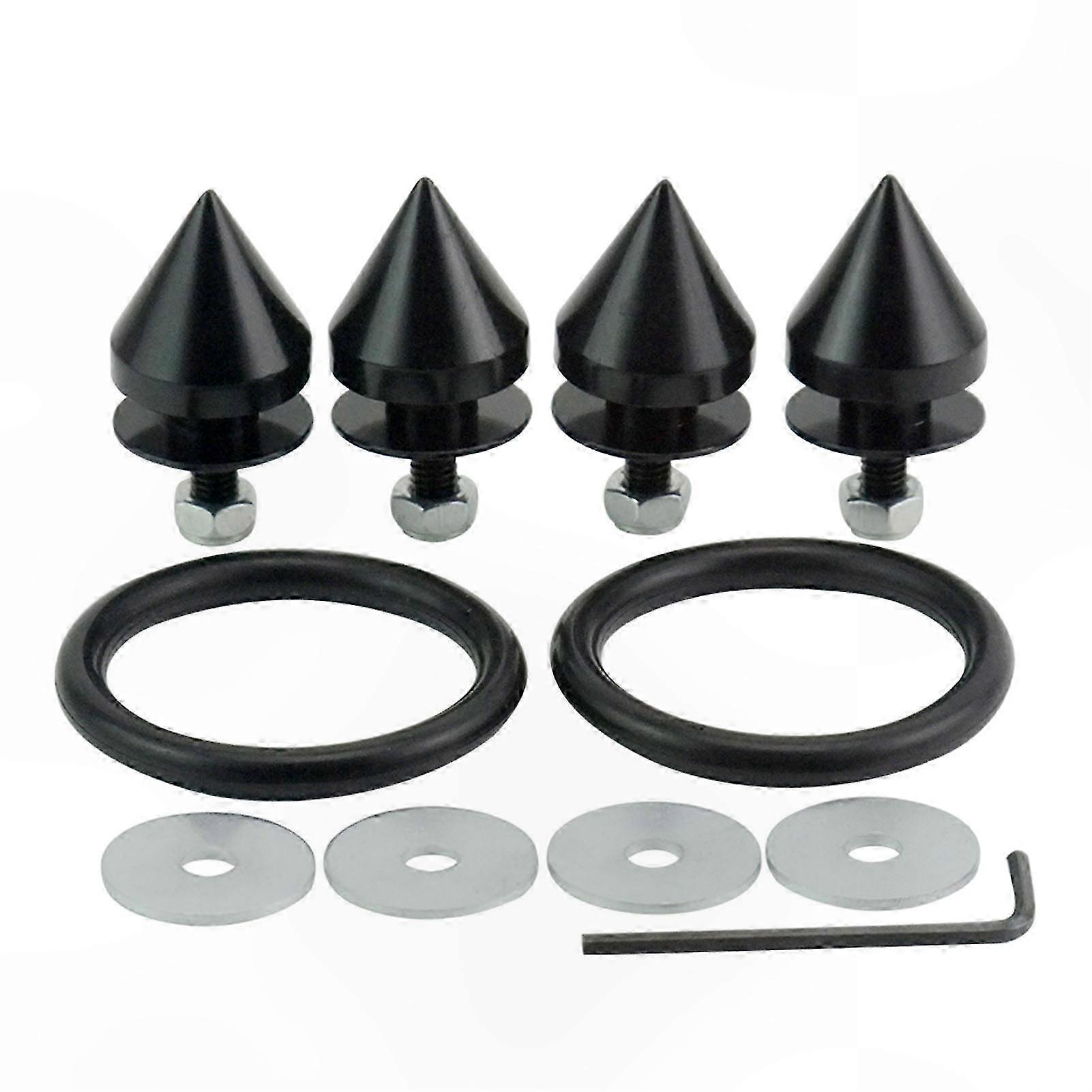 Black F Washer Kit with Tapered Tip Bolts and Reinforcement Screws for Bumper Fastening