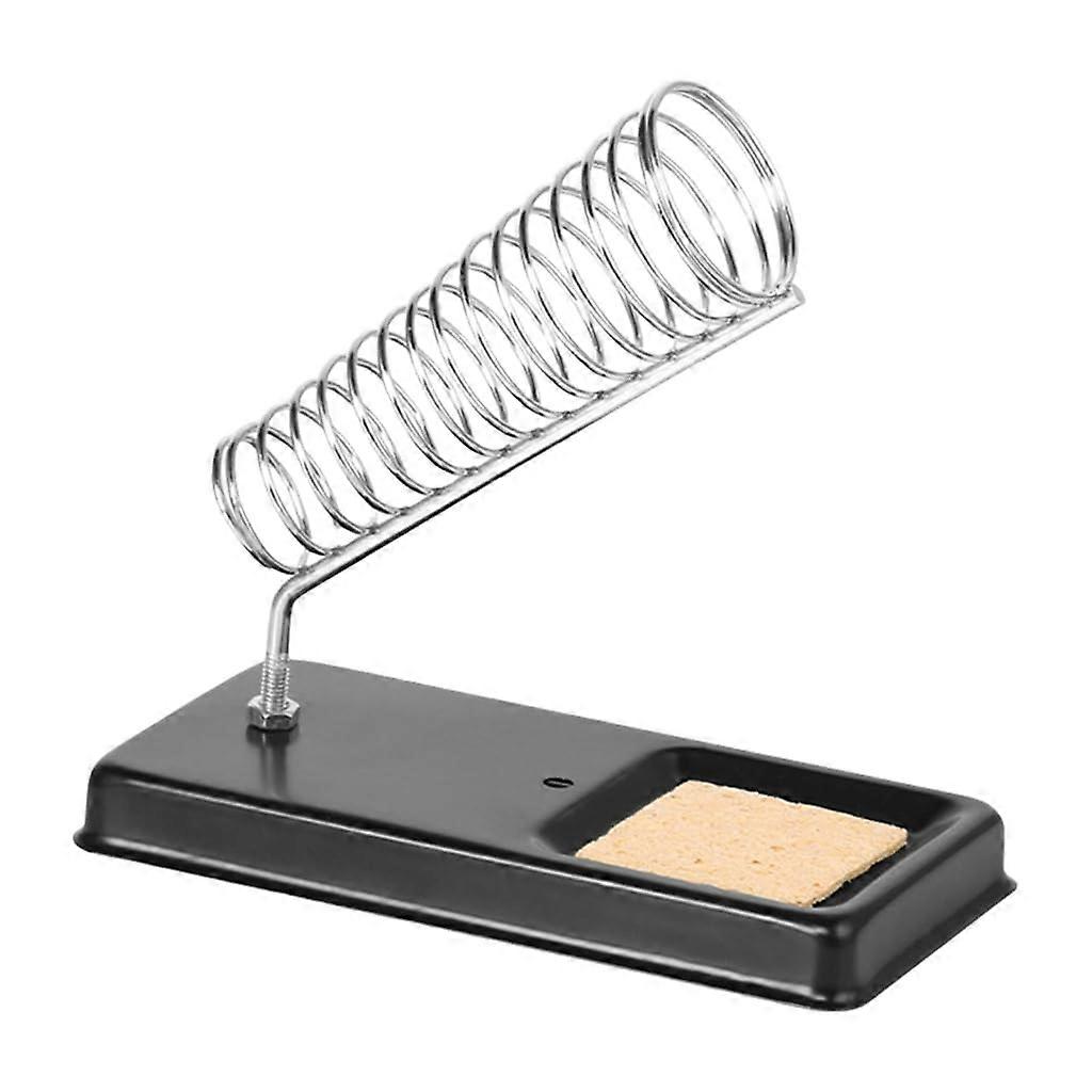 Portable Soldering Iron Stand with Spring Holder, Metal Sponge Holder for Rework, Compatible with All Soldering Irons