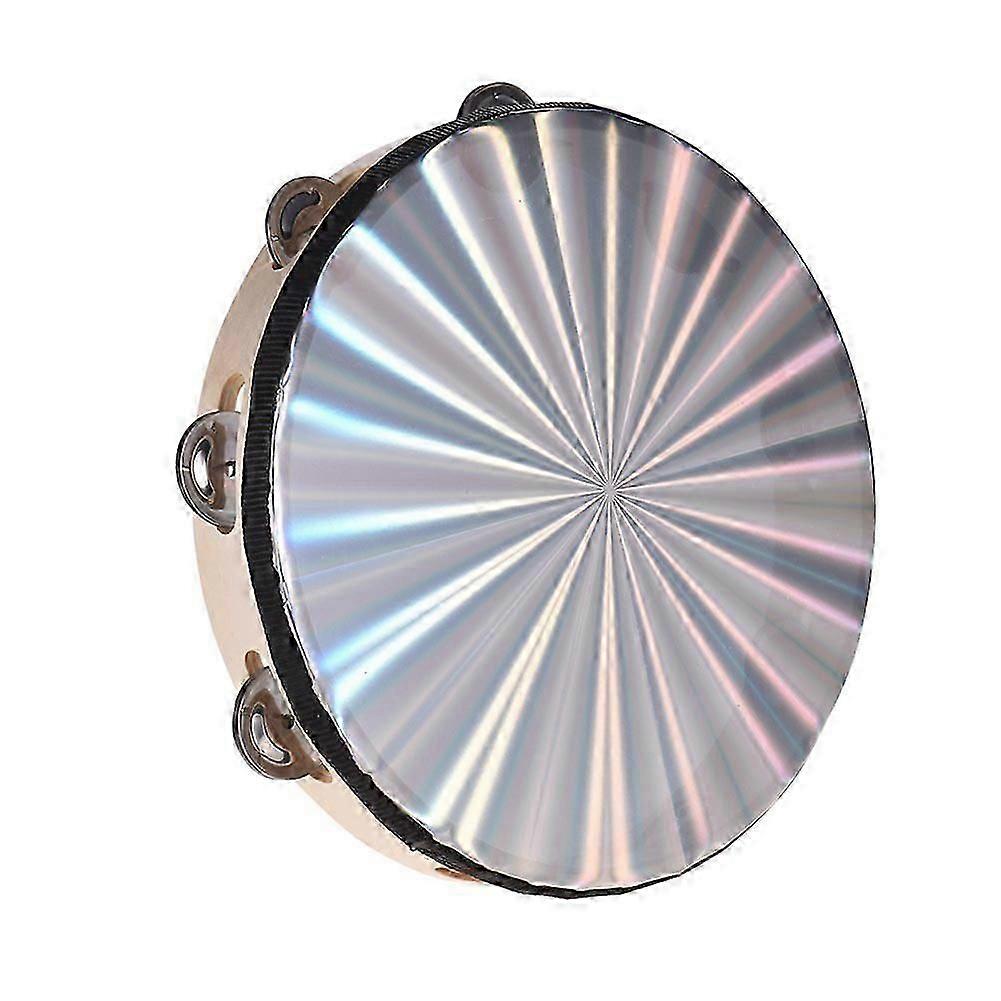 6/8/10inch Reflective Tambourine Single Row Bell Jingle Percussion Instruments
