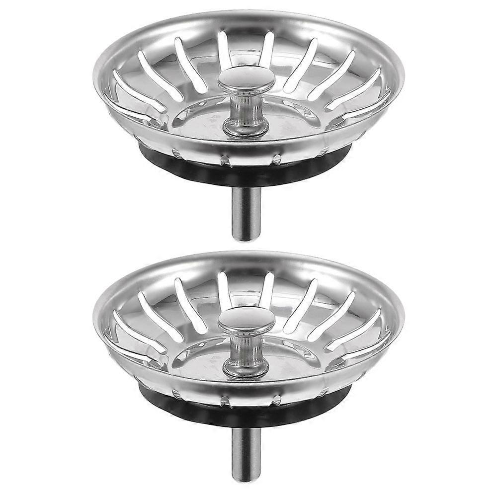 2pcs Kitchen Sink Drain Covers Easy Stoppers Compatible with Basins Durable Plug Strainers for Home Bathroom Use