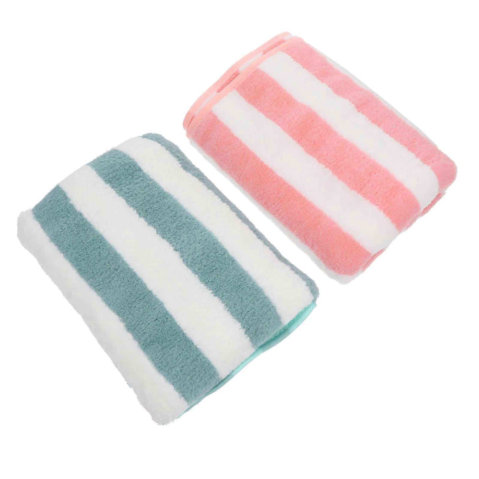 4 Pack Colorful Striped Face Towels, Soft Absorbent Fleece Washcloths for Sensitive Skin, Reusable for Daily Home Use