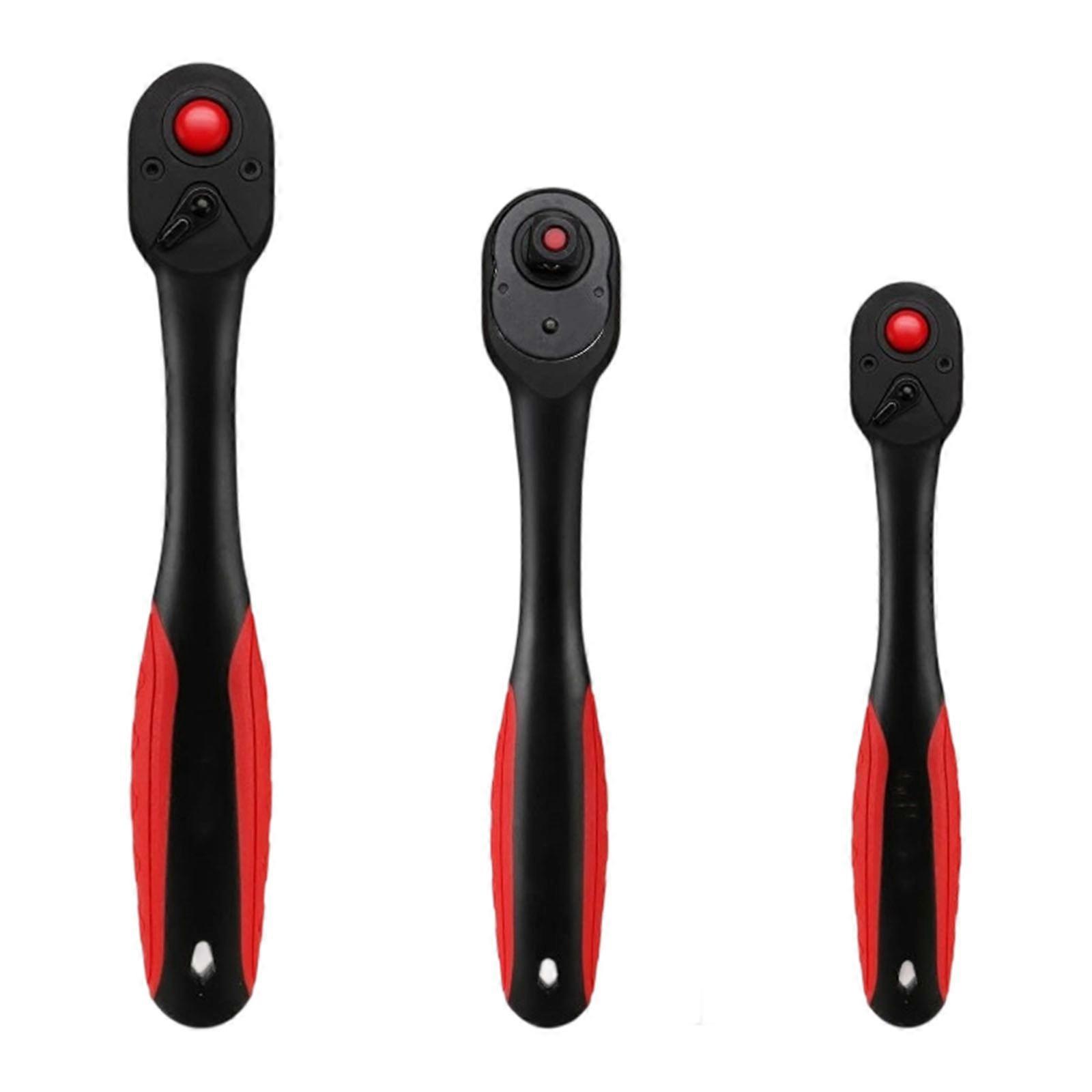 72Tooth Ratcheting Wrench 3Piece Kit With Ergonomic Handle Bidirectional Design Durability Hardened Steel Construction  Red