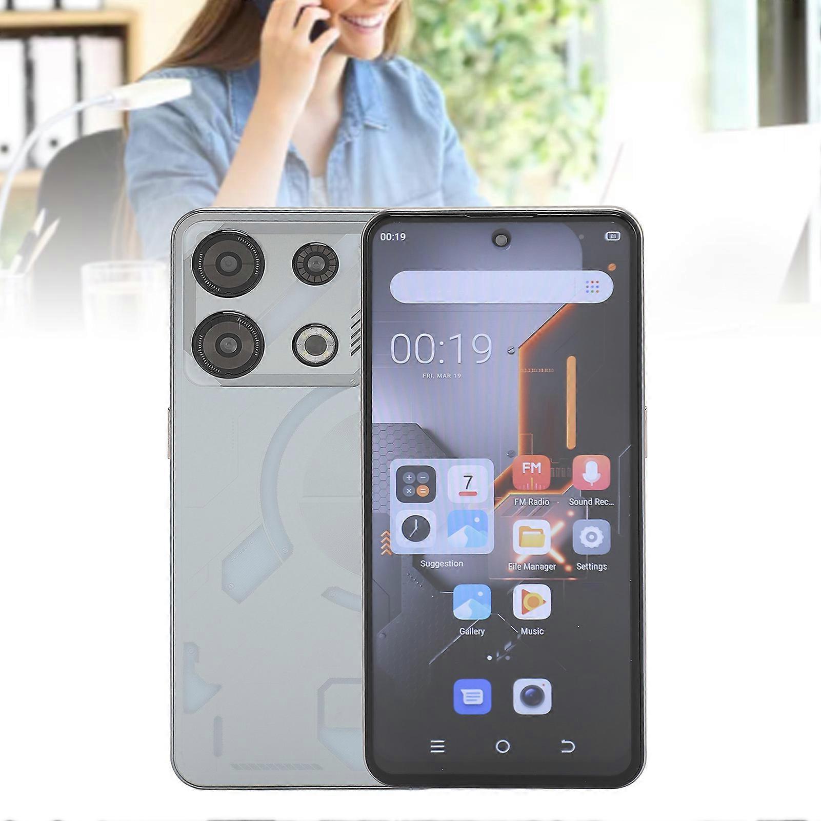 6.5" Android 13 Smartphone 6GB RAM 64GB ROM Silver 4G LTE