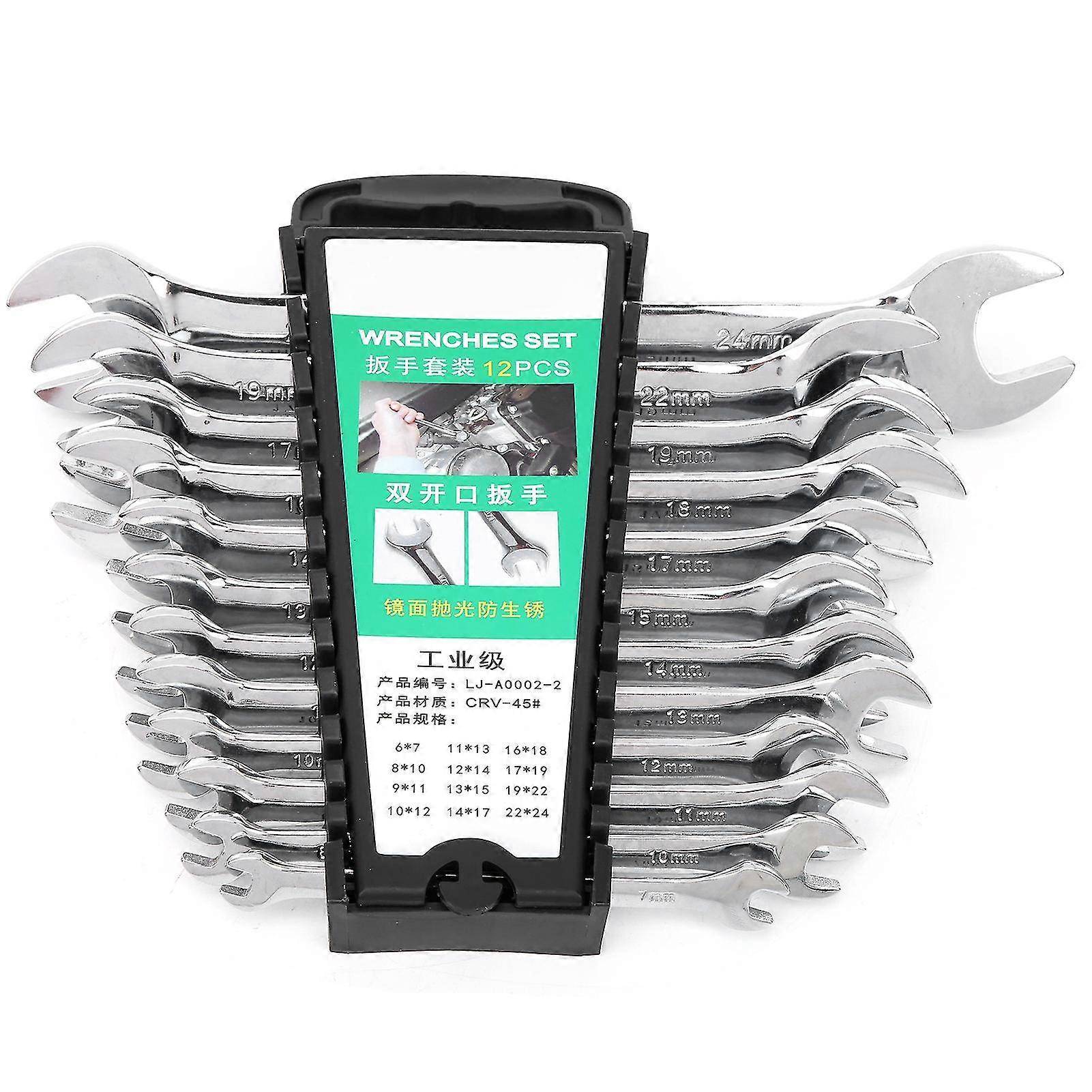 2025 Professional steel wrench set usable for repair, comes with a wrench storage rack