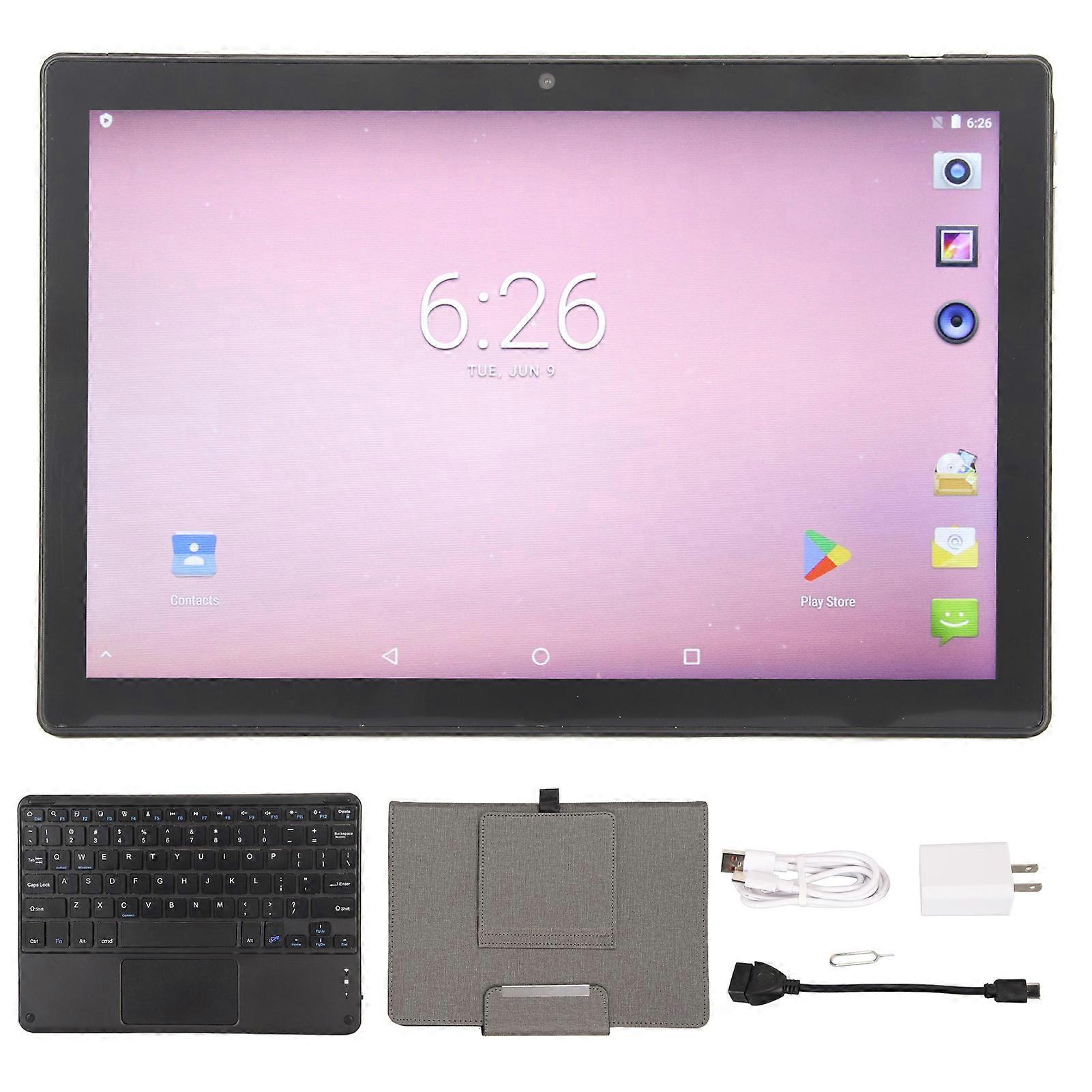 2 in 1 Tablet for Android 12 10.1 Inch 8GB RAM 256GB ROM with Bluetooth Keyboard US Plug