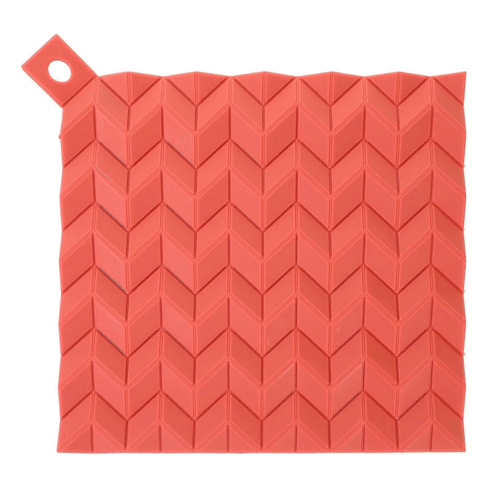 Red Silicone Heat-resistant Mat for Home with Non-skid Design and Decorative Appeal 1 Piece