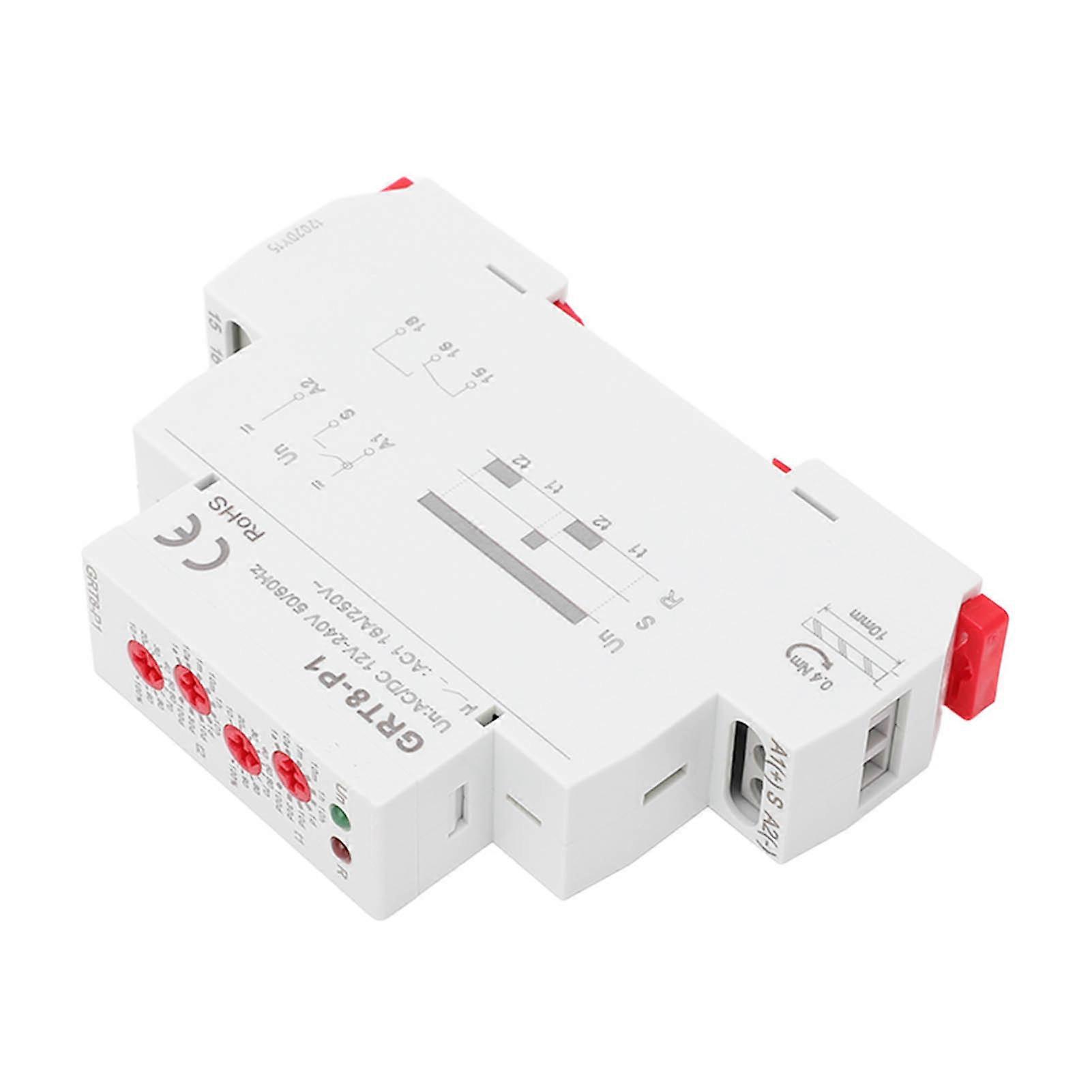 Pulse Output Time Relay Multifunctional Delay Relay Switch with LED Indicator AC DC 12V‑240V 
