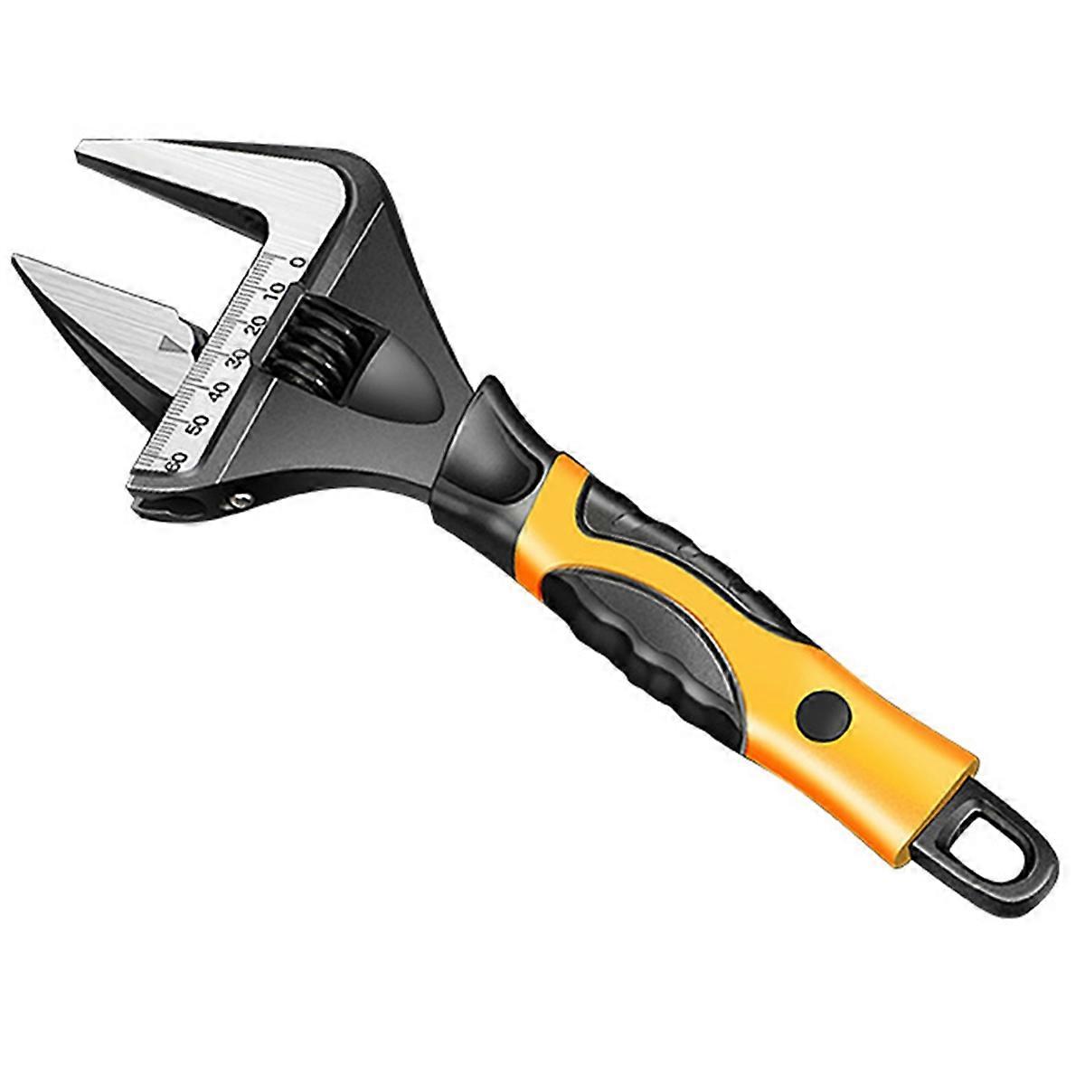 Short Handle Wrench,Big Opening Ratchet Wheel Adjustable Bathroom Wrench,for Maintaining Bathroom Piping Facilitie 12in