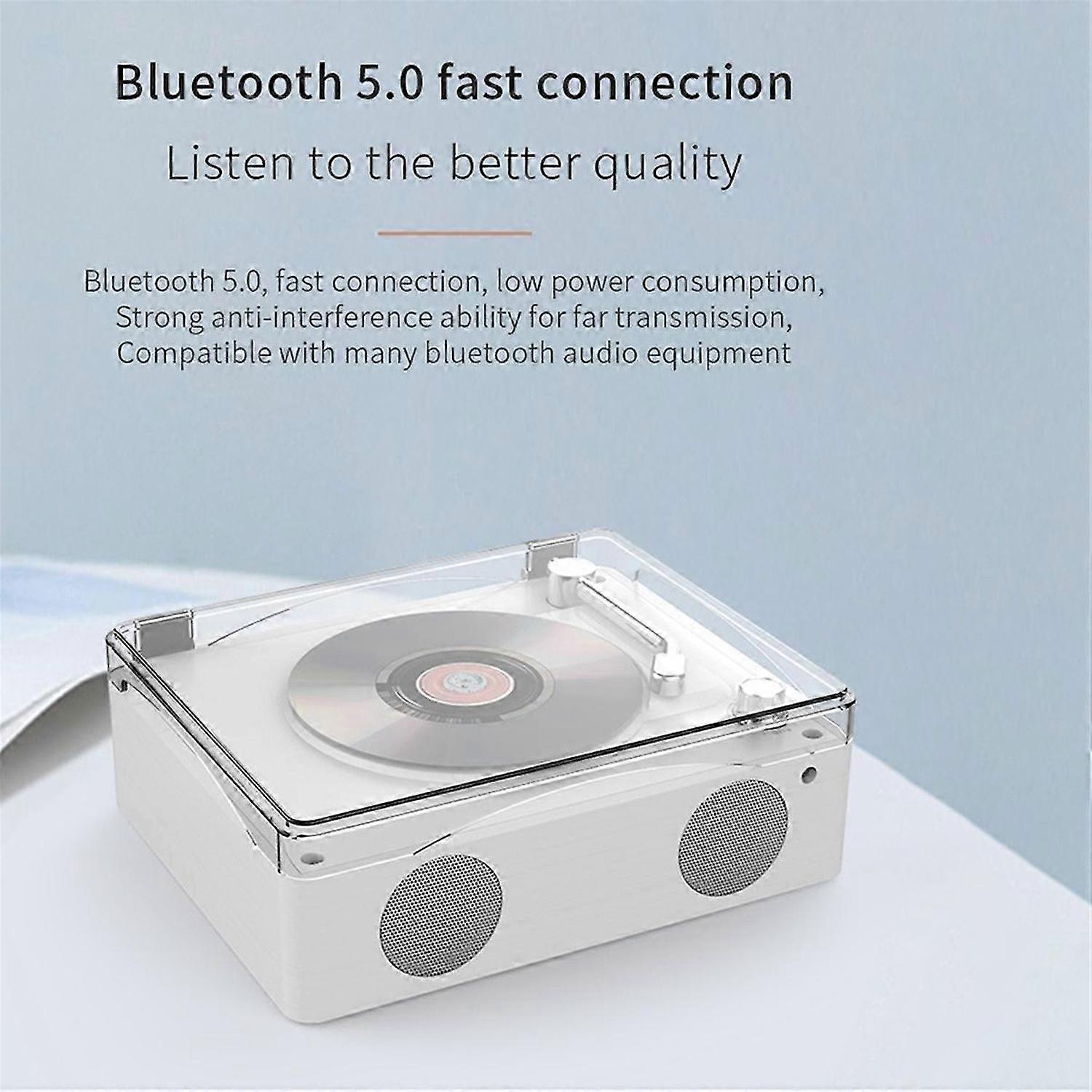 Retro CD Player Bluetooth 5.0 Rechargeable Built-in Speaker A