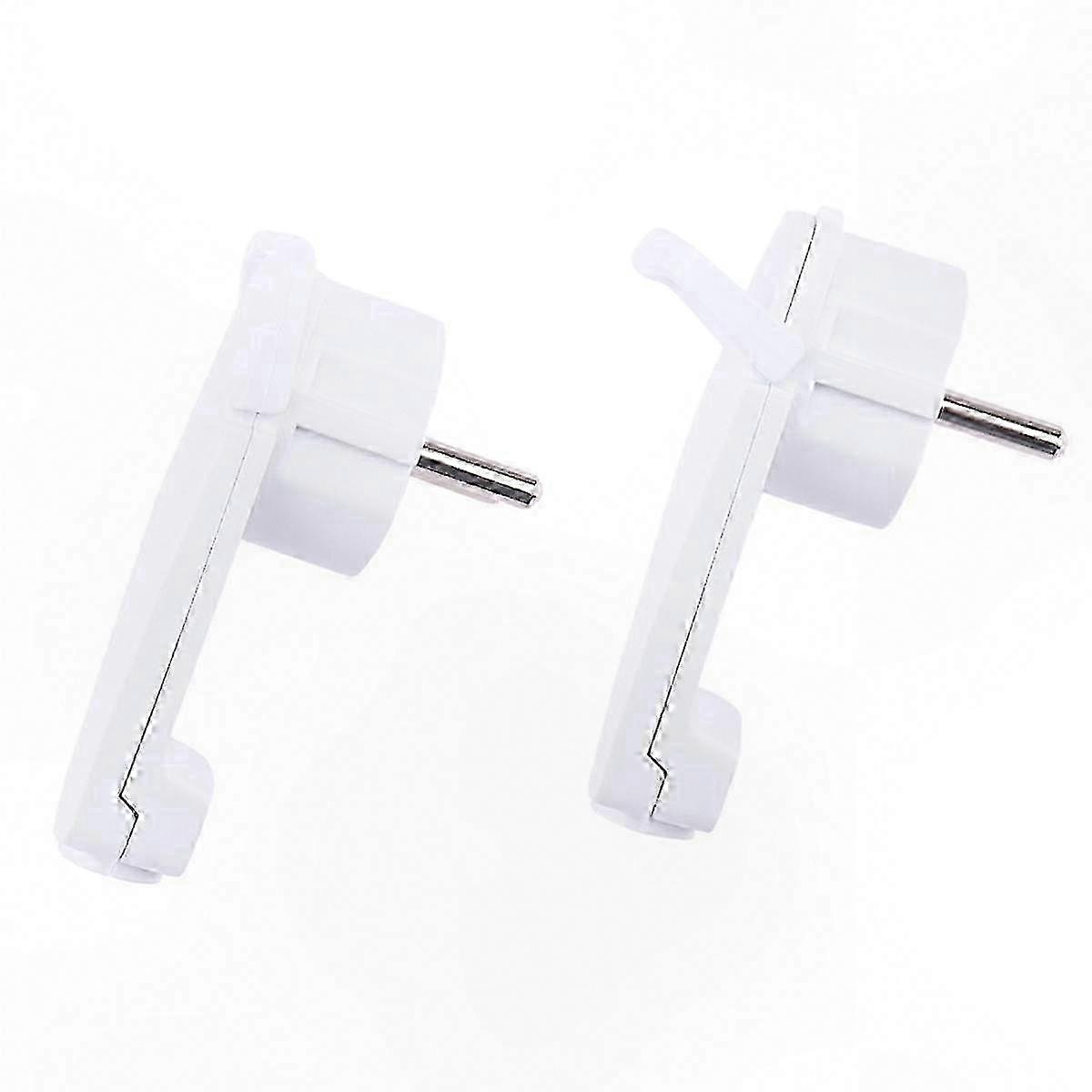 2-Pack White Angled Flat EU Power Plug, 250V 16A Schuko Adapter for Electrical Devices