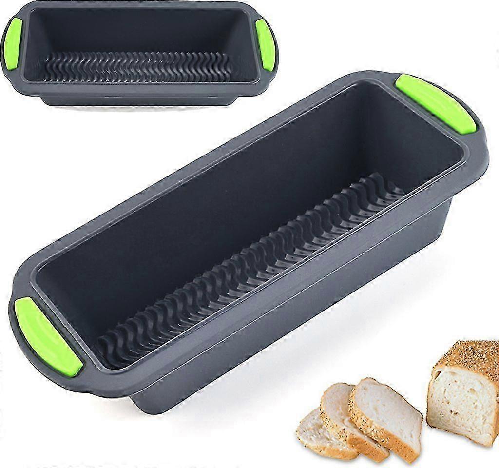 2x Flexible Silicone Loaf Pan, King Cake Pan, Bread Pan, 29cm
