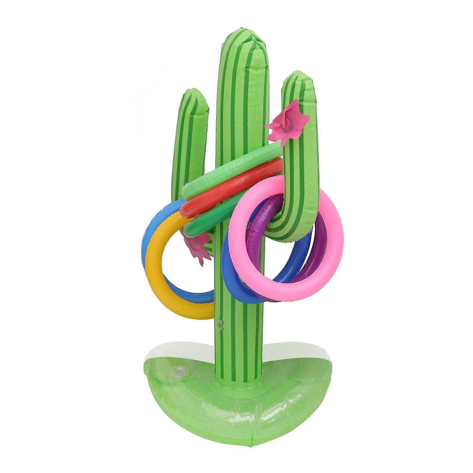 Floating Cactus Toy for Beach Playing 1Set of Inflatable Cactus Rings Game