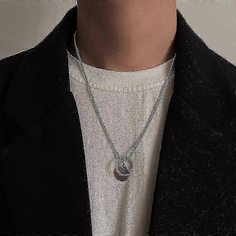 Titanium Steel Double-layer Necklace Women's All-matching Graceful Sweater Chain Design Sense Advanced Clavicle Chain -DF