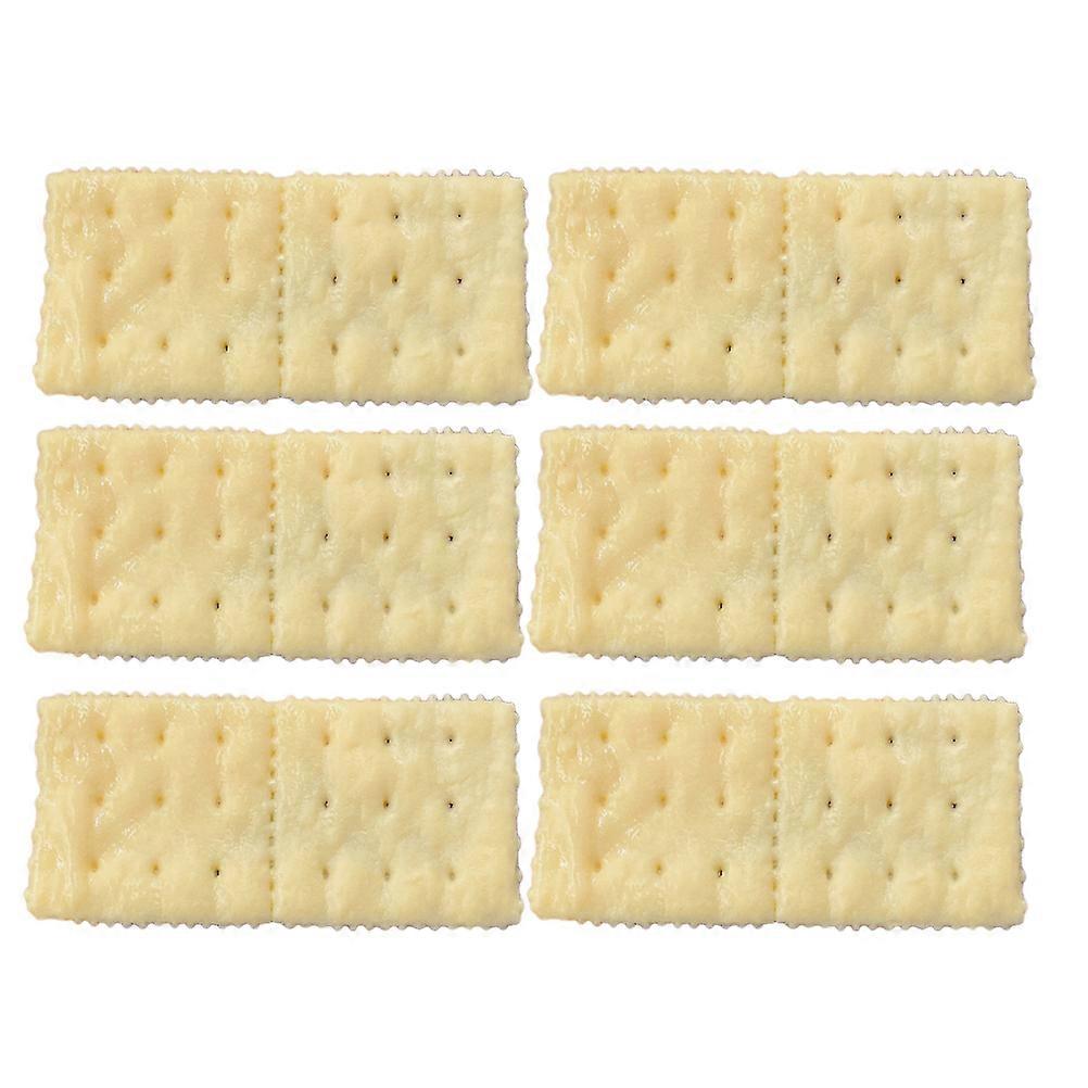 Simulation Cookie Models for Decor 6Pcs Artificial Biscuit PVC Khaki Props