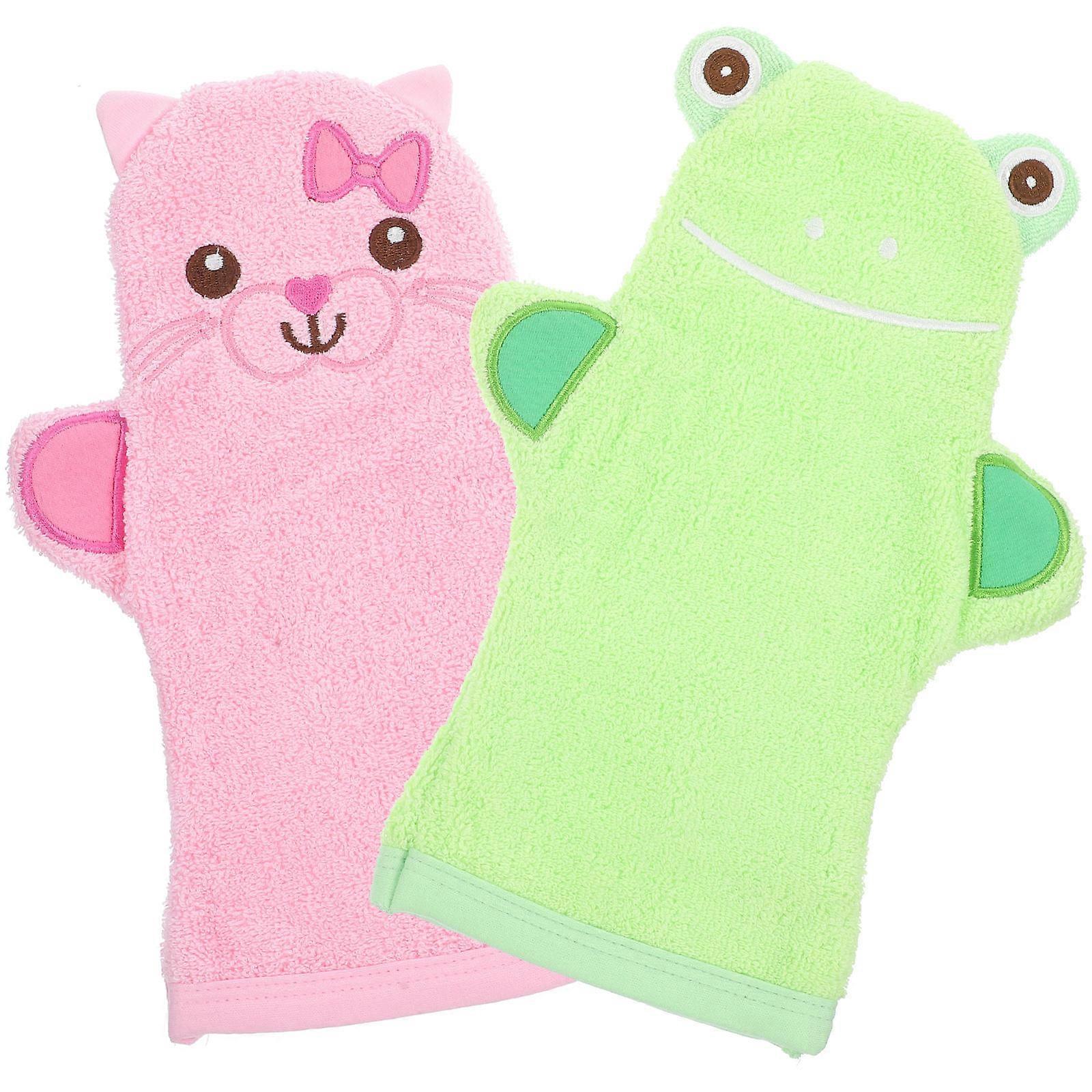 Cartoon Bath Gloves Multifunction Shower Gloves for Bath 2Pcs Assorted Color