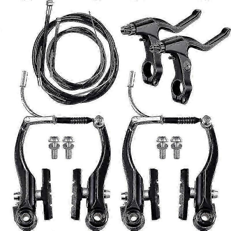 Complete Bike Brake Set for MTB Hybrid Bikes - Front and Rear Brakes with Inner and Outer Cables