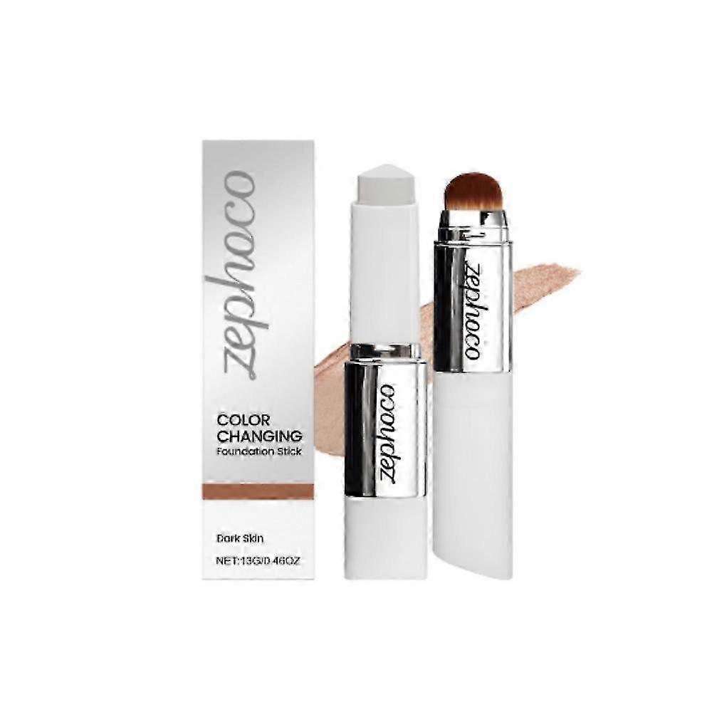 2-in-1 White Foundation Stick Colour Changing Concealer Stick With Brushes