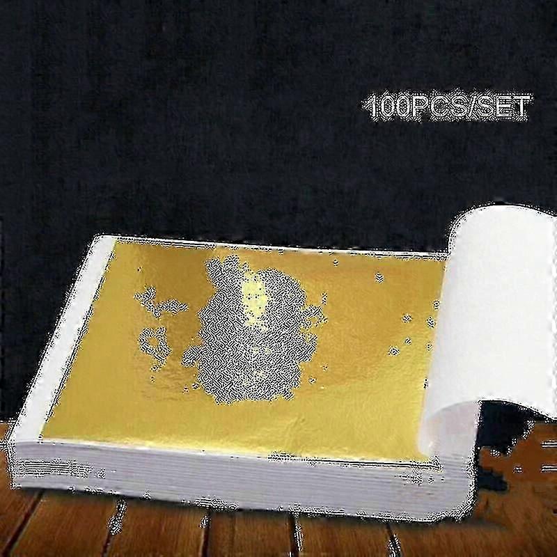 100x 24k Gold Leaf Sheets Art Craft Design Gilding Framing Scrap Premium Golden