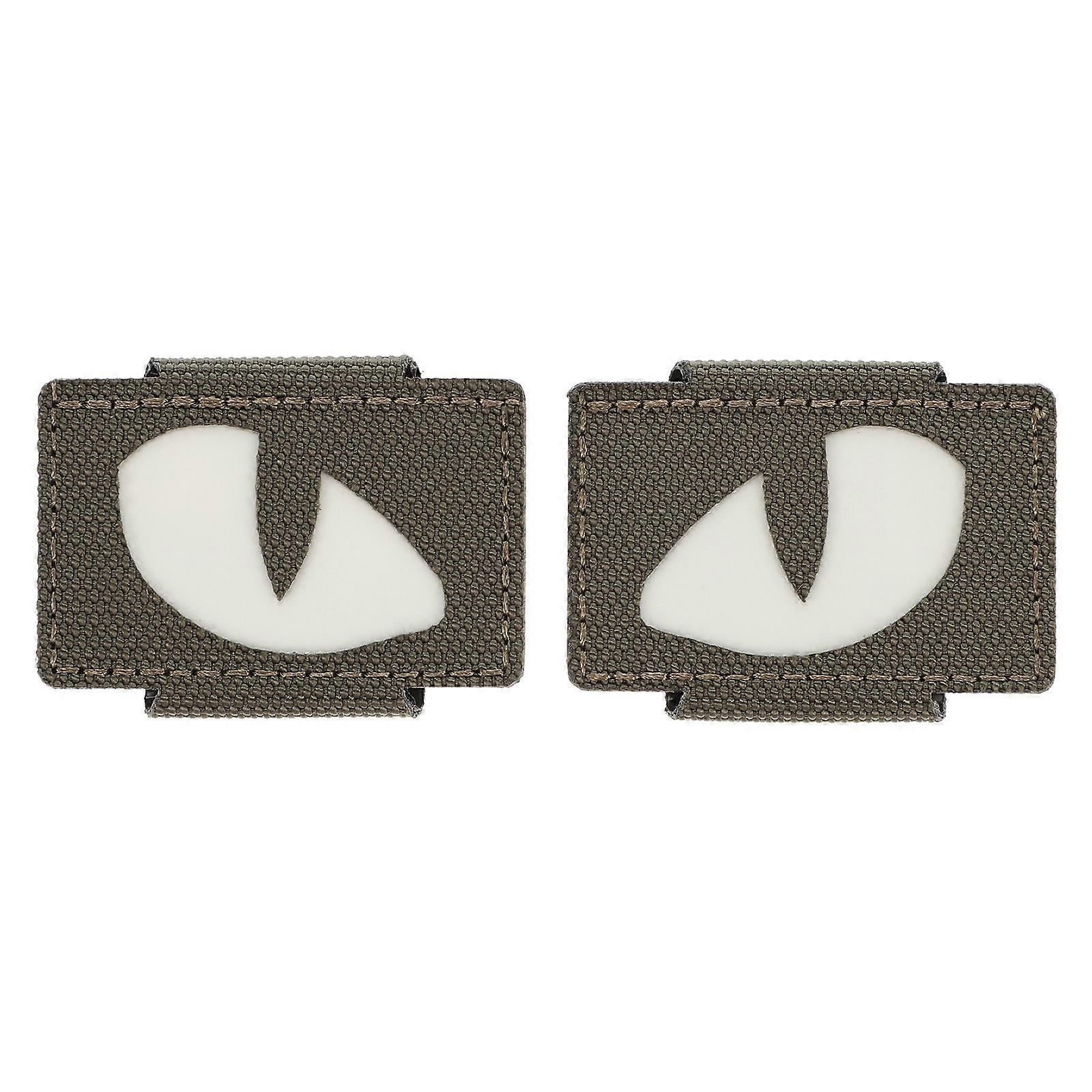 Reflective Cat Eye Patch for DIY Decoration 2Pcs Green Nylon Material