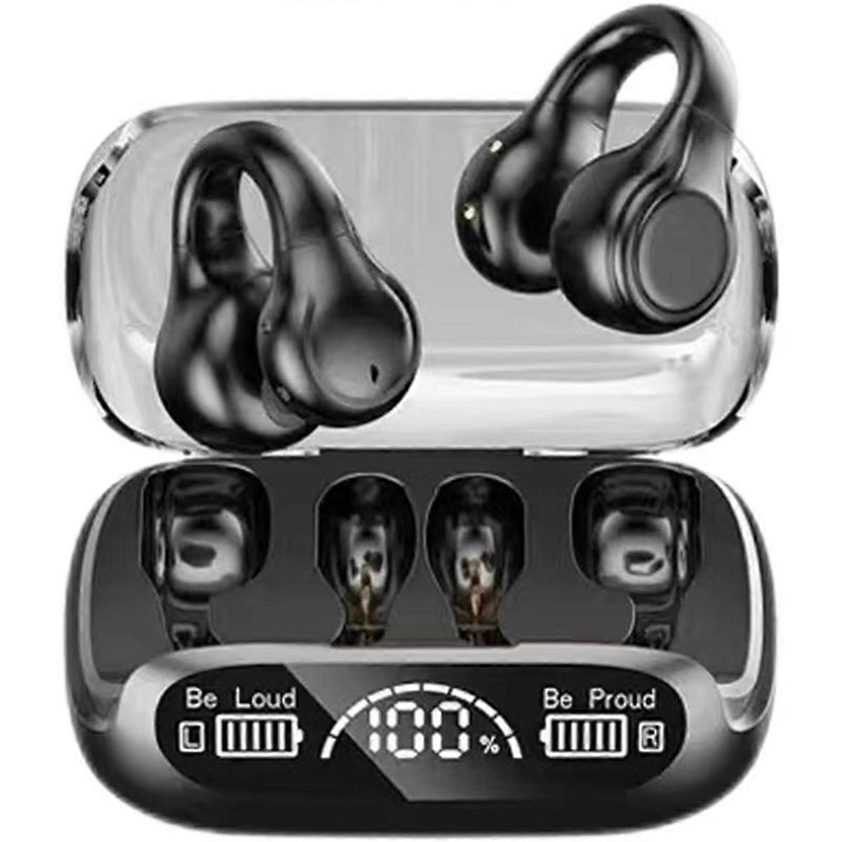 Bone Conduction Earphones Bluetooth 5.3 Wireless Fast Charging Black