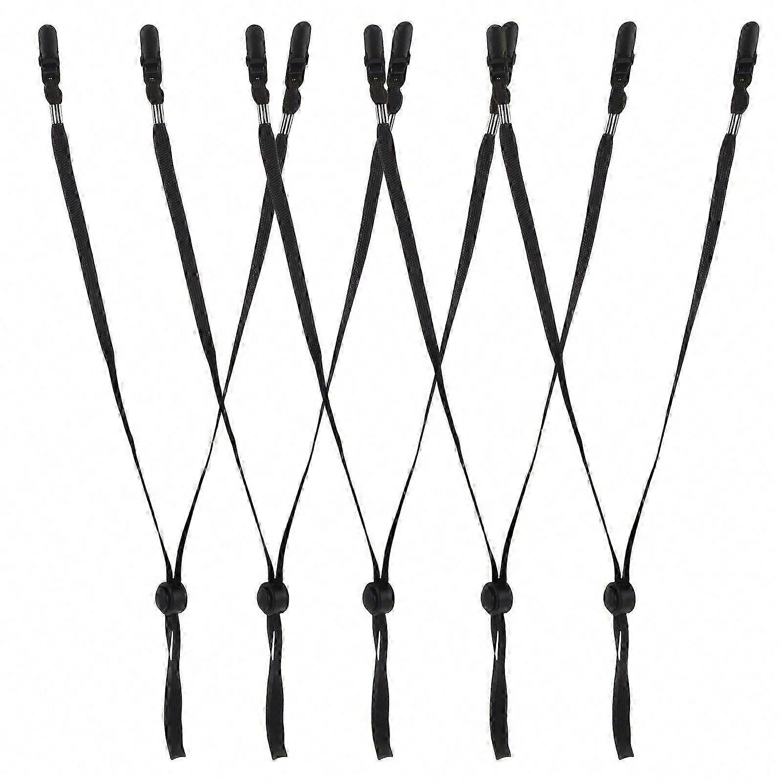 5PCS Adjustable Windproof Hat Strap Clips Elastic Cap Cord Removable Chin Cord for Baseball Caps Anti-Lost Hat Strap with Clips