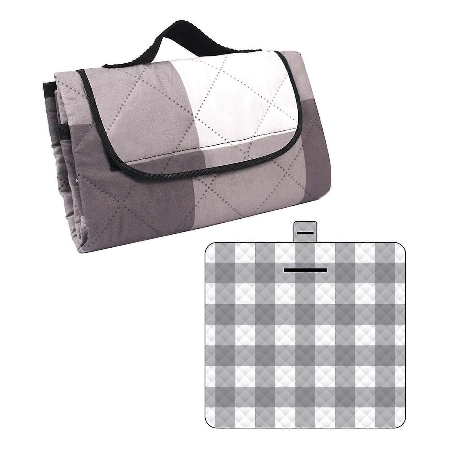 PlaidPattern Picnics Blanket Folding Portable Beach Blanket For Grass Outdoor Camping Mat OneSize