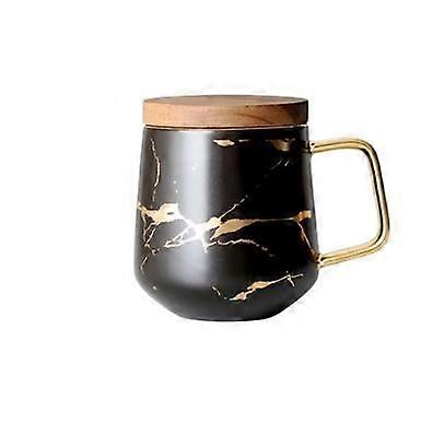 Marble Ceramic Coffee Mug with Gold Handle