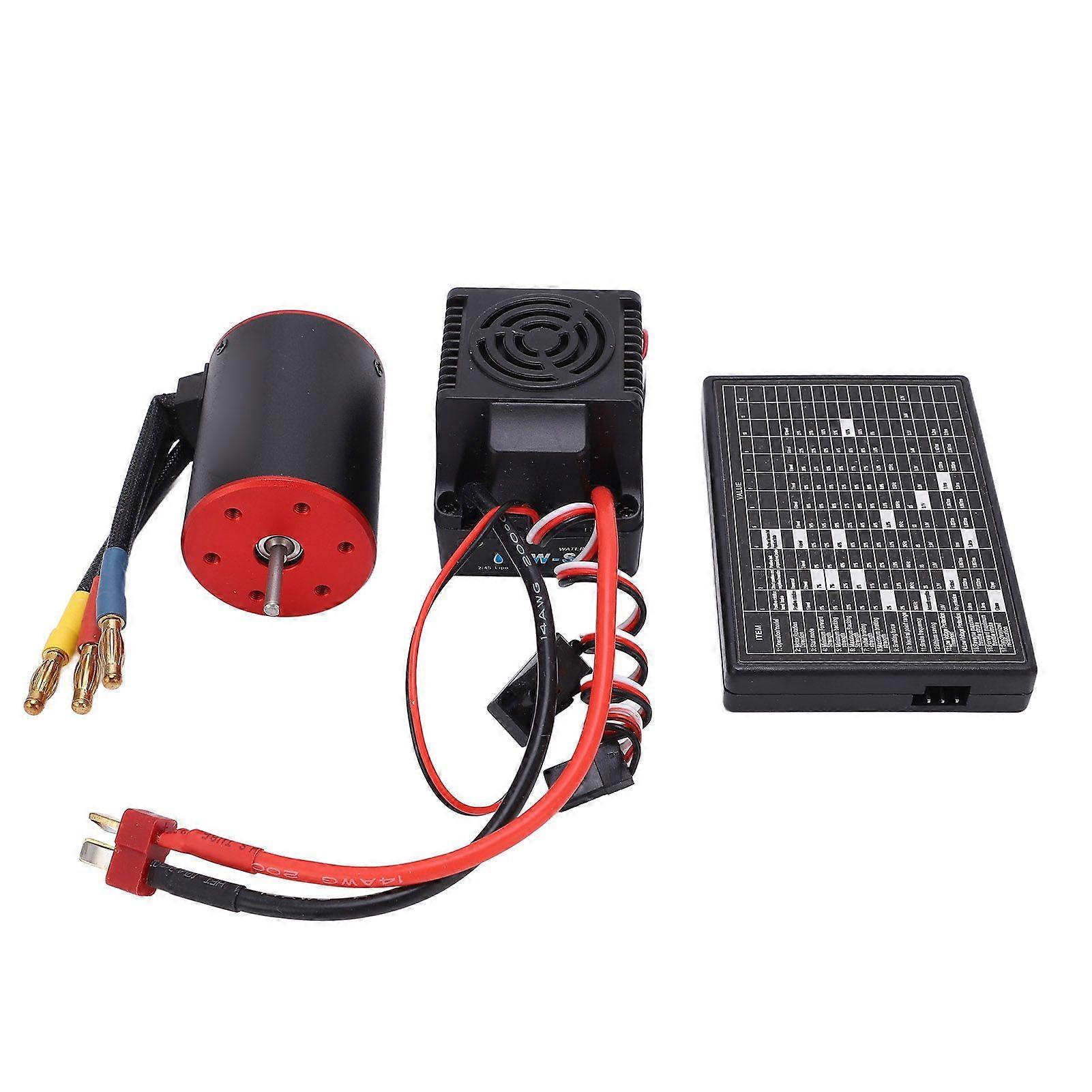 RC Brushless 80A ESC Kit with 3650 3100KV Waterproof Brushless Motor Programming Card 4mm Banana Plug for 1/8 1/10 RC Car