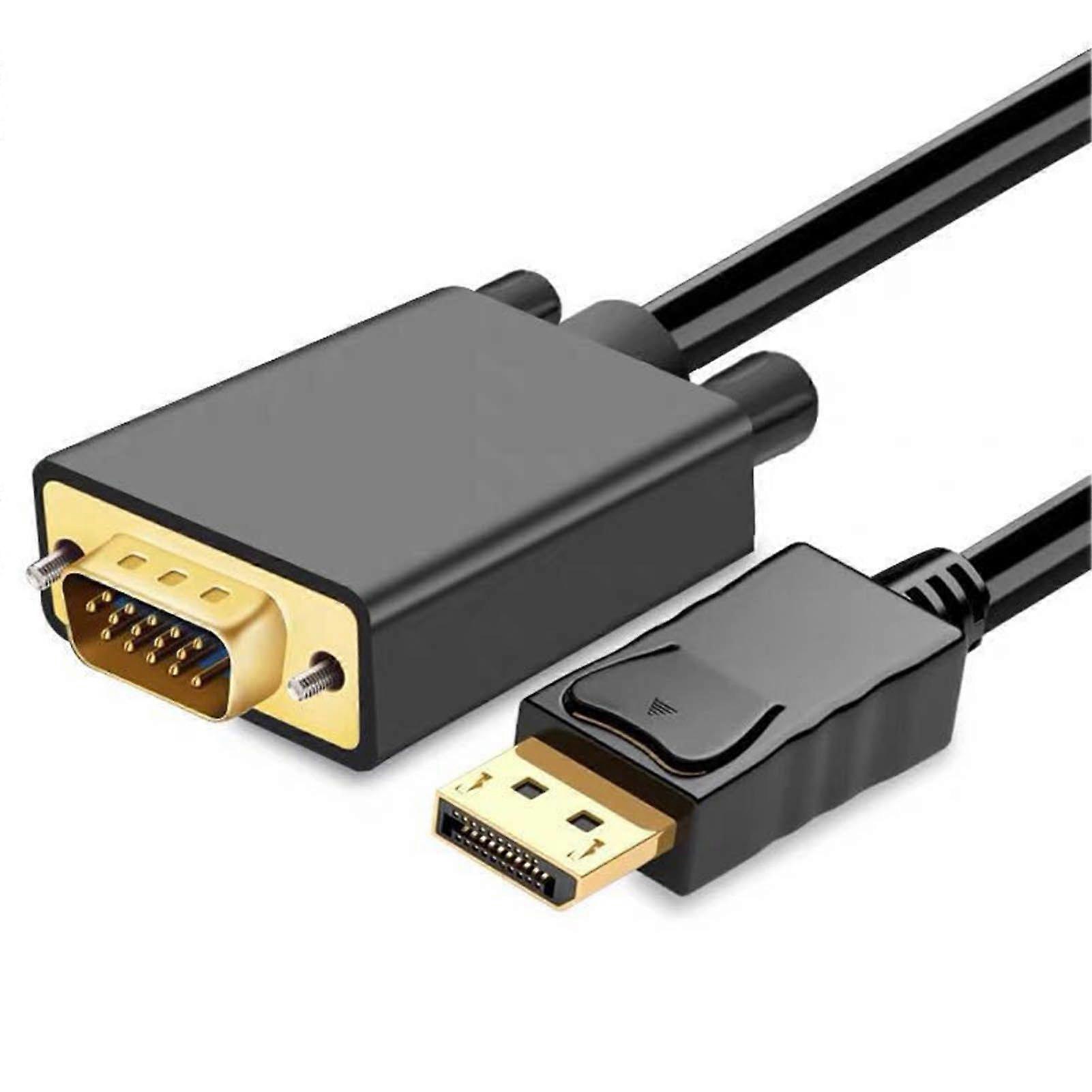 DP to VGA Adapter Cable 1.8m Stable No Loss Transmission High Efficiency DisplayPort to VGA Adapter Cord