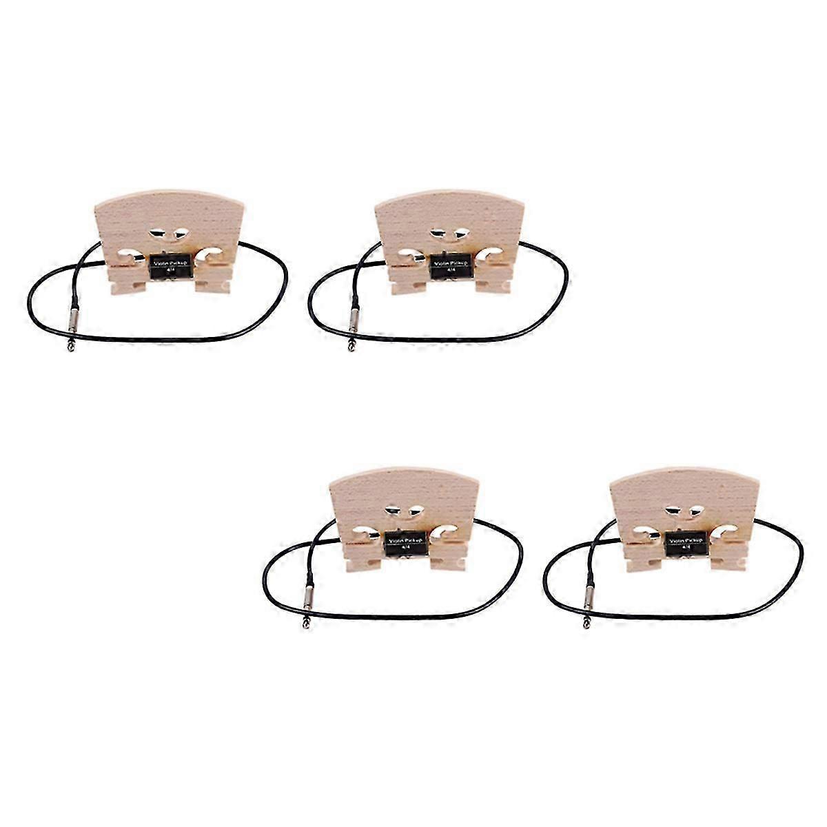 4Pcs Violin Bridge with Internally Mounted Piezo Pickup for 4/4 Full Size Electric Violin Parts Repl