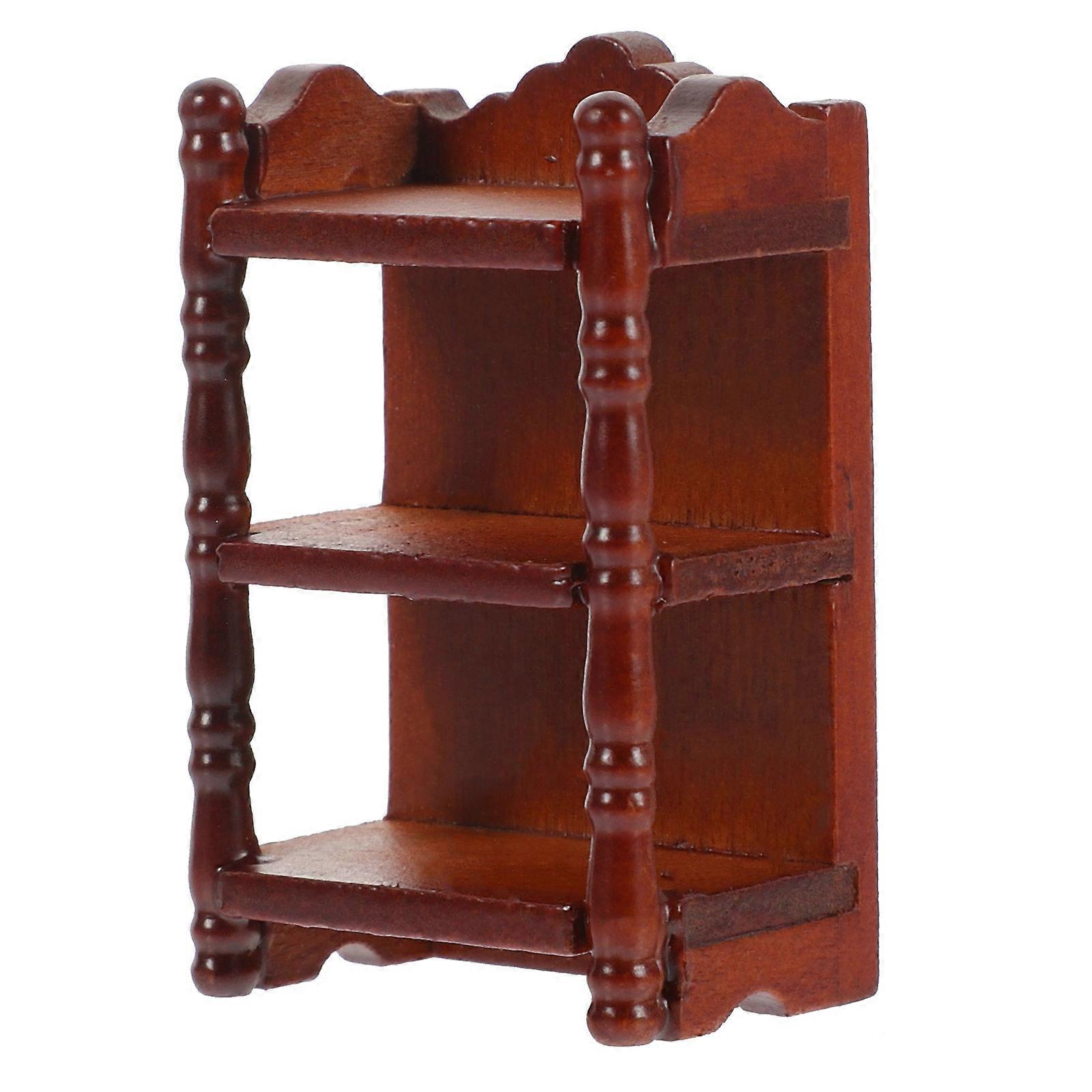 Wood Mini Nightstand Doll House Bedside Table for Decor 4Pcs Set