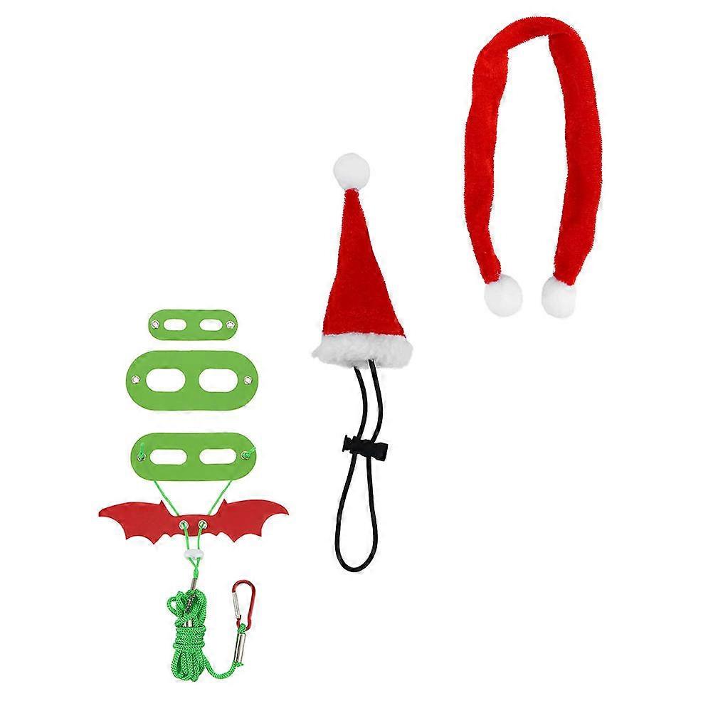 Lizard Leash Harness Set with Hat and Scarf for Pet Use 2Sets